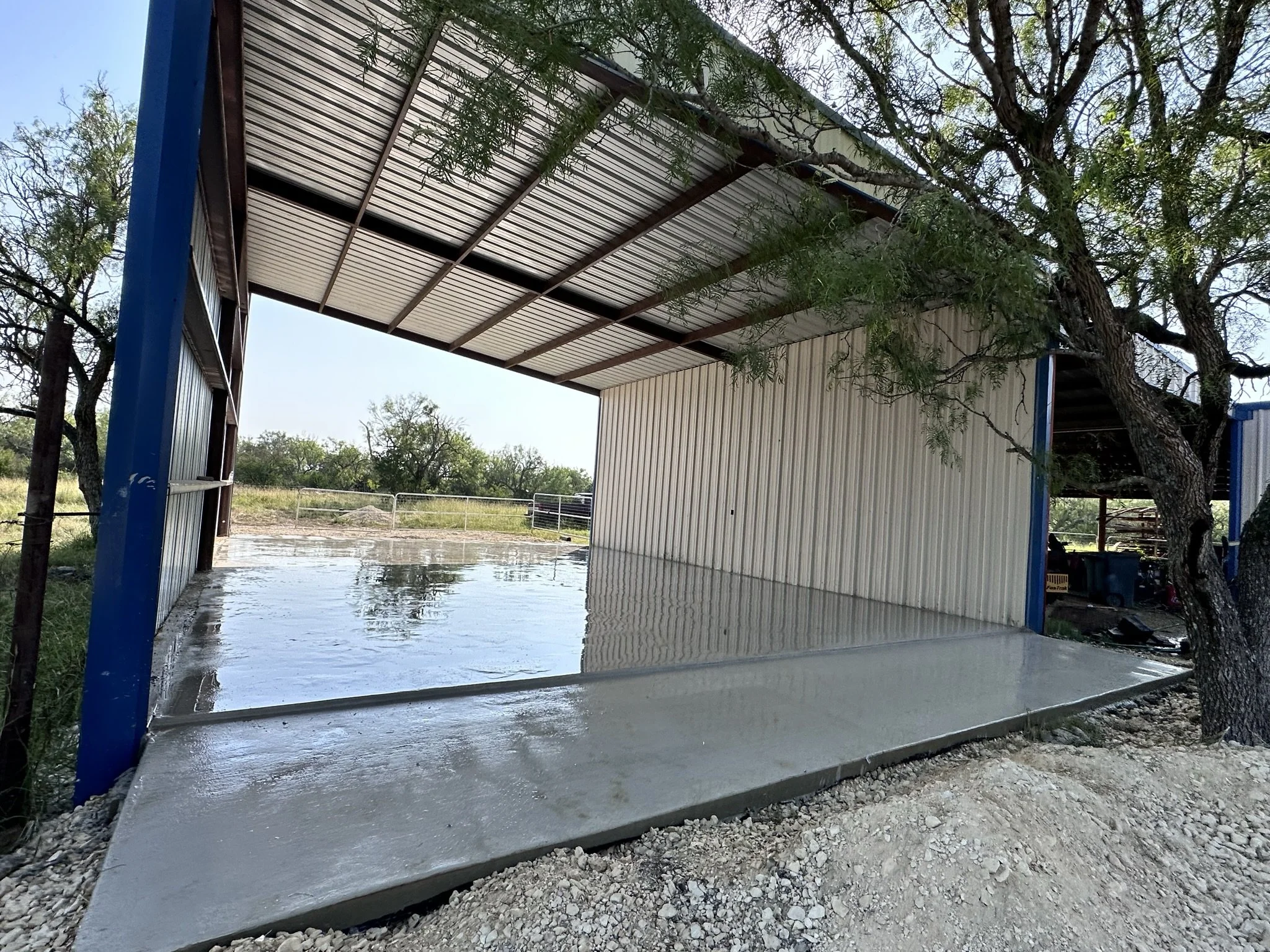 Metal building concrete slab completed by Affordable Concrete & Construction in Fair Oaks Ranch, TX