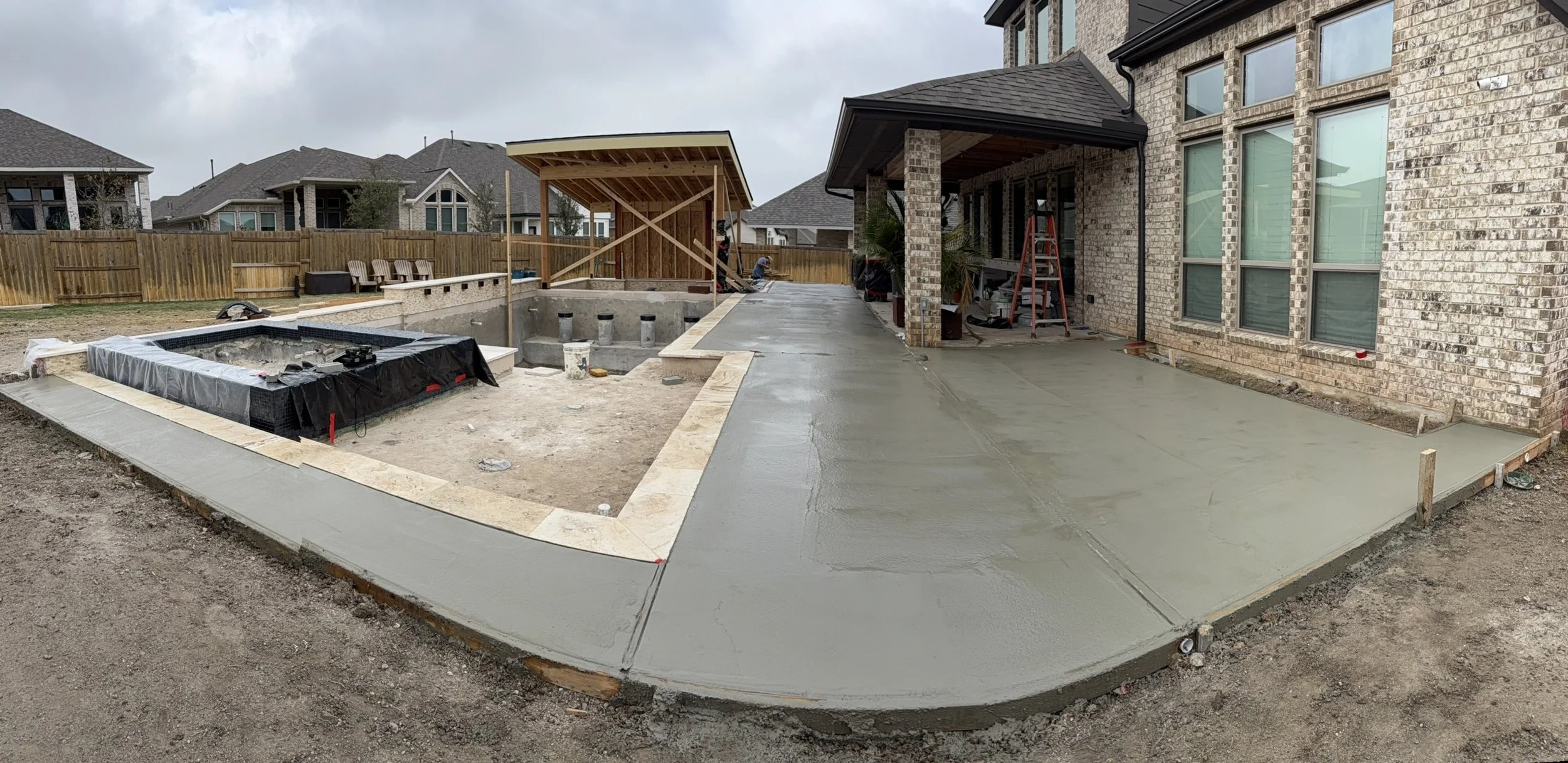 Custom concrete pool deck installation in Fair Oaks Ranch, TX by Affordable Concrete & Construction