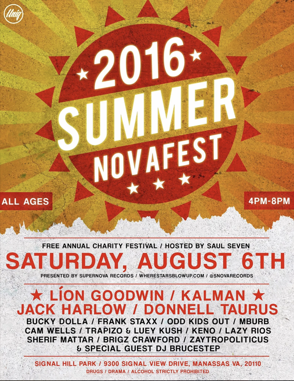 2016 Summer Novafest Flyer