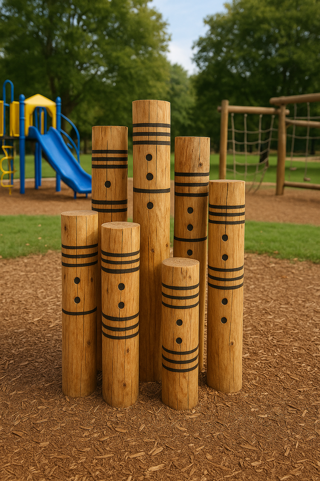 Sculpture group pole balance posts logs playground.png