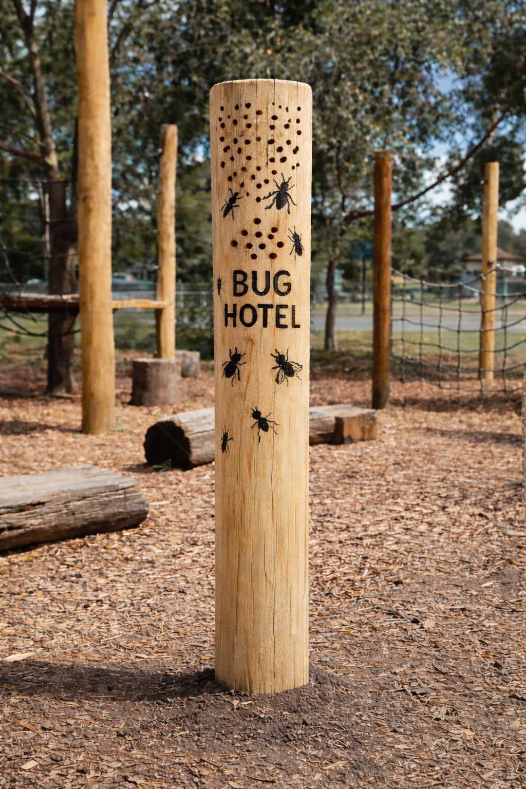 Bug hotel hardwood pole bush playground.png