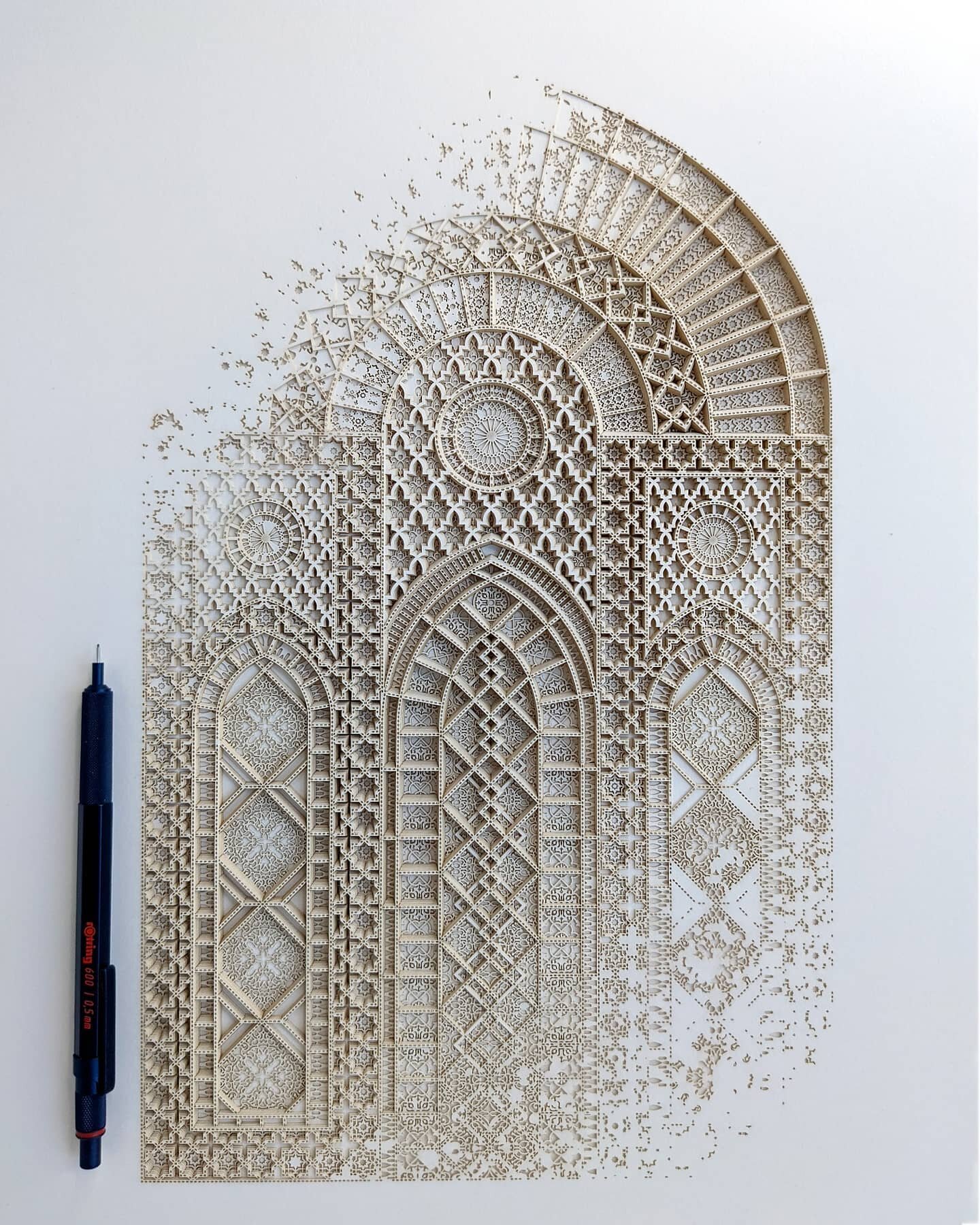 An iteration in a series of works entitled &lsquo;The Sands of Time&rsquo; - made from layered laser cut papers.

This piece makes use of algorithms to combine the respective strengths of people and machines.The artistic direction and aesthetic choic