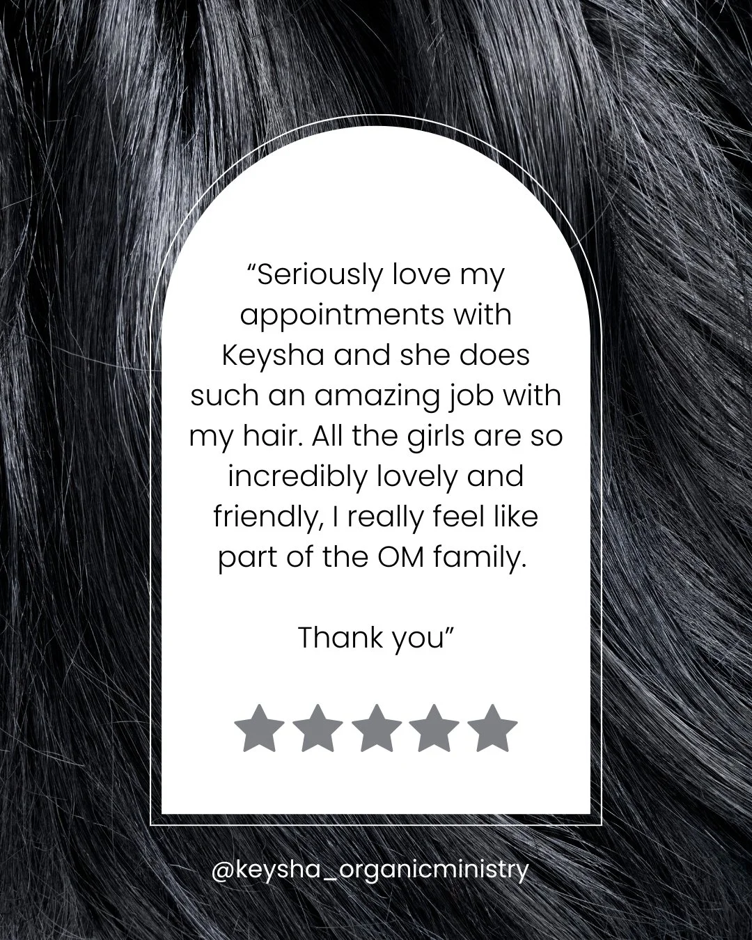 words like these mean everything to us

@keysha_organicministry  has a beautiful way of making each appointment feel personal, warm and genuinely welcoming. to hear that our clients feel like part of the organic ministry family is exactly why we do w