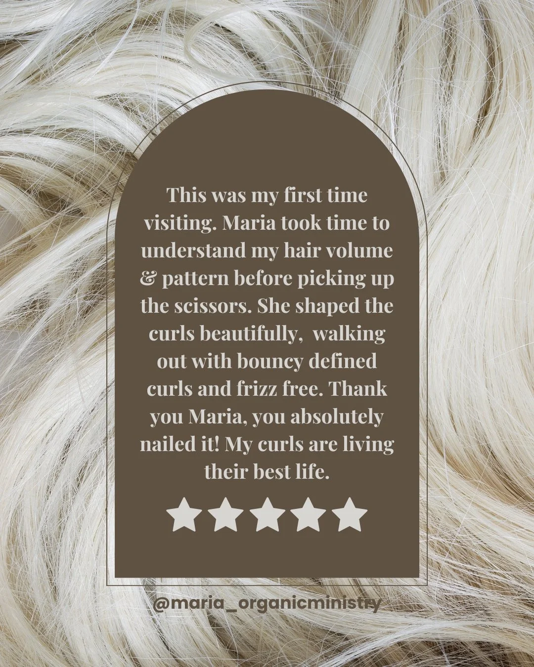 first impressions are everything

Maria, our expert curly cutter, is known for delivering a highly considered consultation. taking the time to understand your hair, your routine and your desired result before a single cut is made

this first visit wa