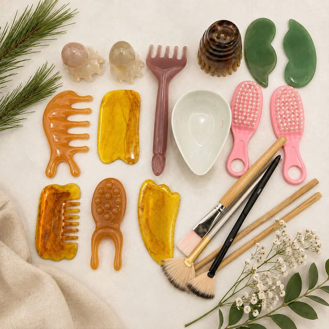 Hair Spa tools and scalp massage accessories used at Organic Ministry Studio Adelaide