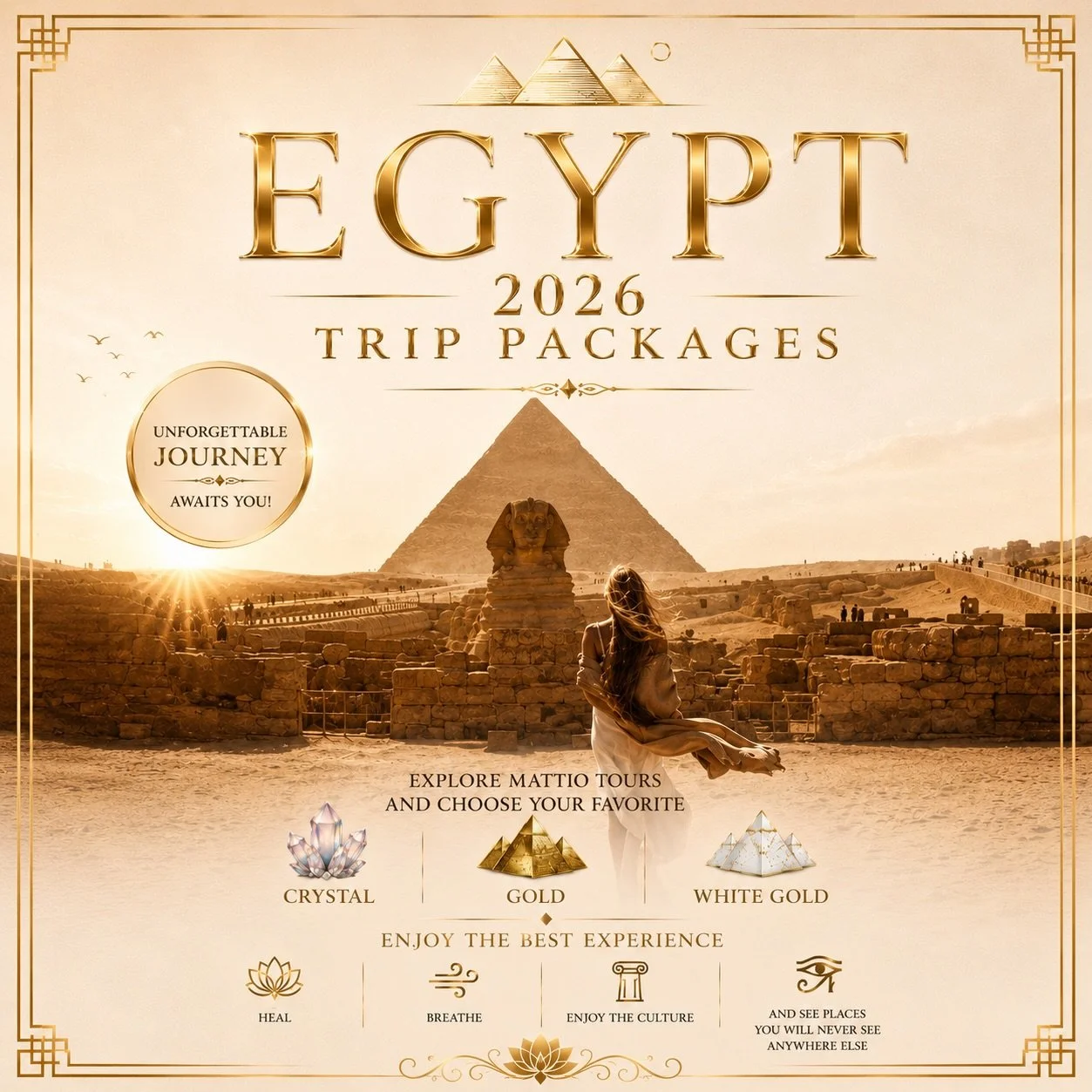 Experience Egypt beyond the typical tourist trip.

Mattio Tours offers carefully designed travel experiences across Cairo, Luxor, Aswan, the Red Sea, Siwa Oasis, and the White &amp; Black Desert &mdash; combining history, culture, comfort, and authen