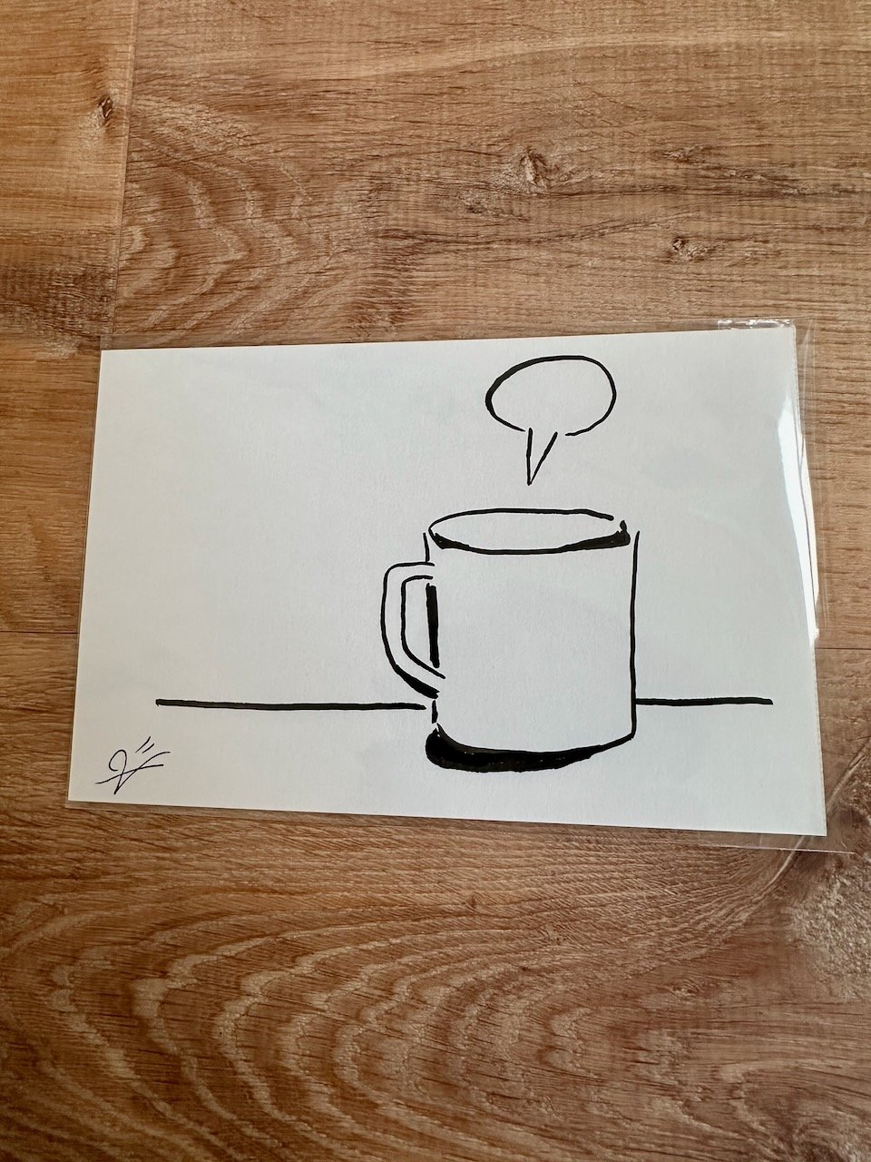 1 of 1 - Drawing by JE - 4"x6" - Coffee Thought