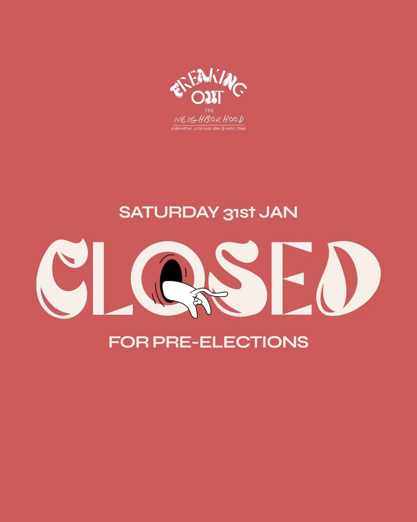 We&rsquo;re closed tonight due to the alcohol ban for the pre-elections but we&rsquo;ll be back again tomorrow with The Sunday Request as always.