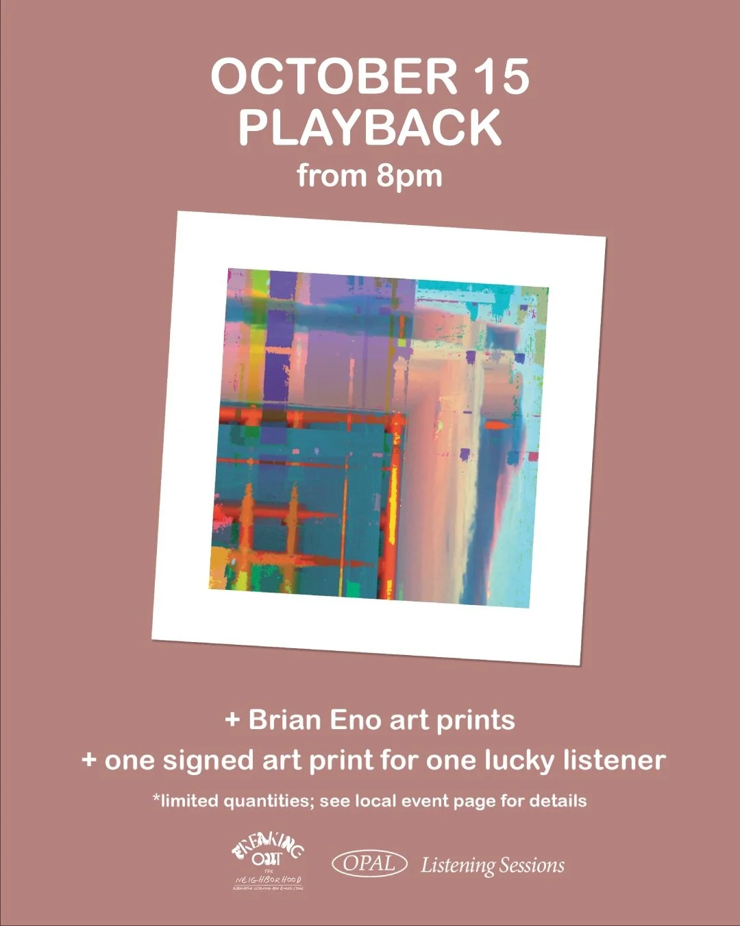 This Thursday, we&rsquo;re dedicating the evening to @brianeno with a special listening session celebrating the return of Opal Records.

We&rsquo;ll be playing Drawn From Life (with J. Peter Schwalm) and Another Day on Earth in full, ahead of their f