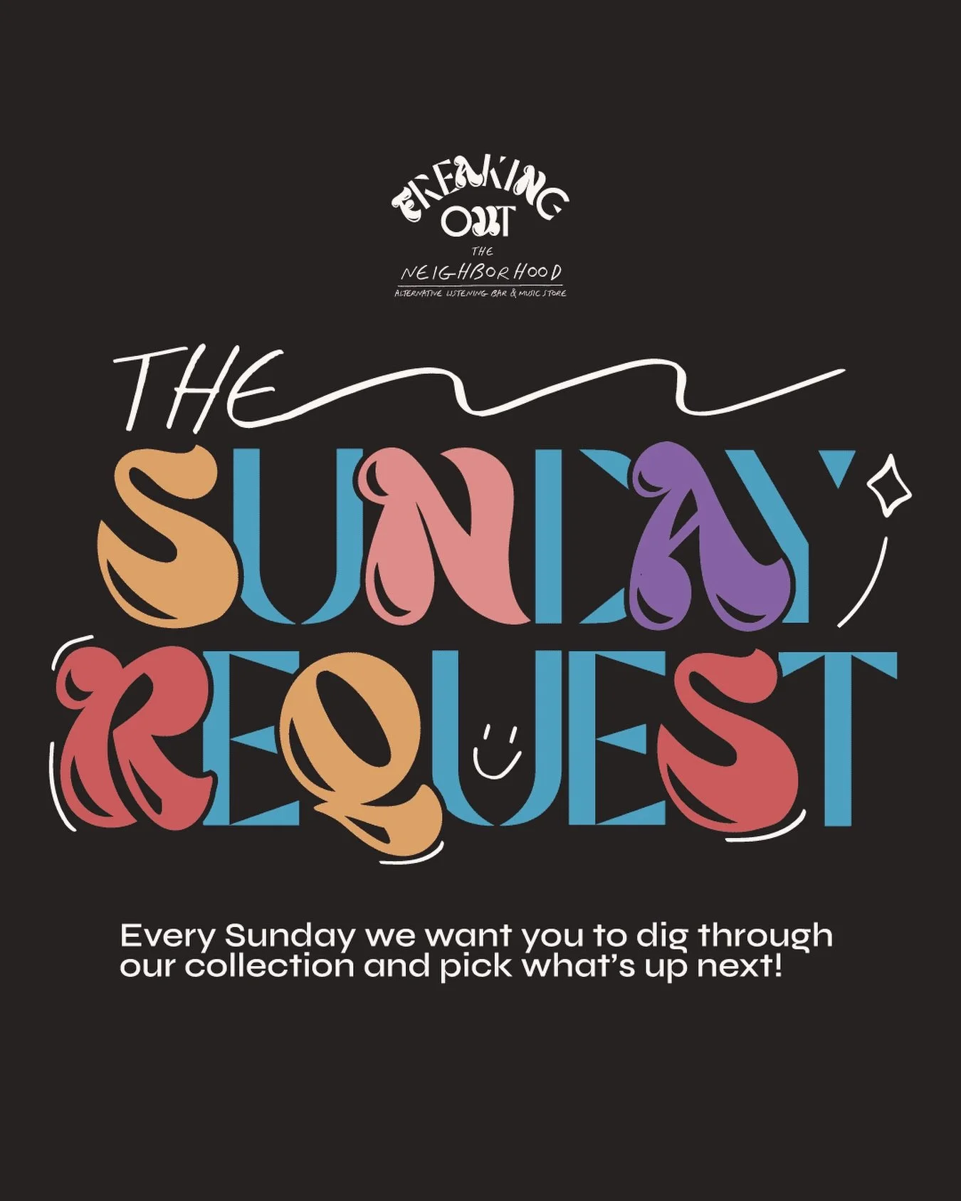 Sunday Request. You pick the records, we play them. 

Come explore our collection and choose what goes on the turntable.