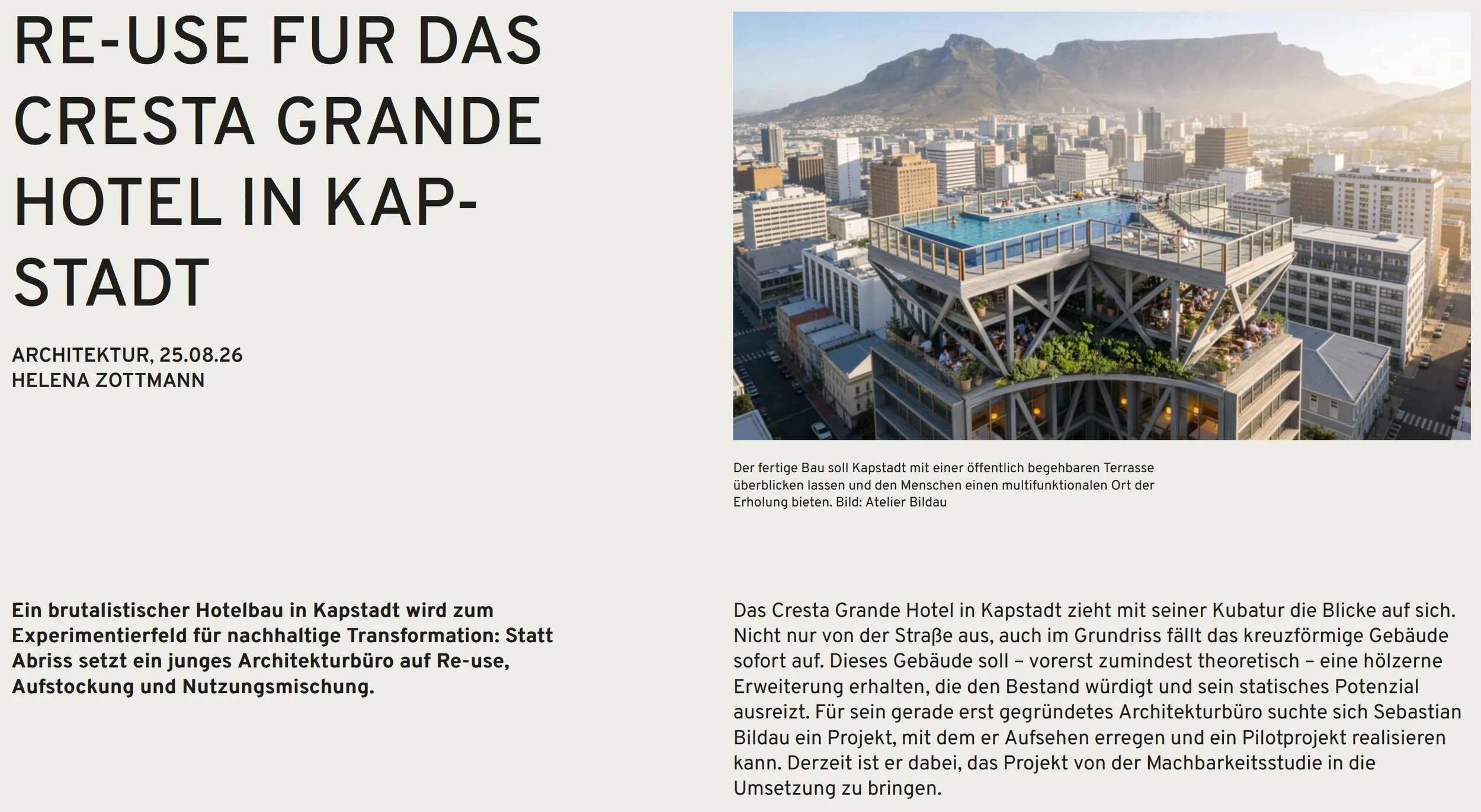 Publication in the Holzmagazin