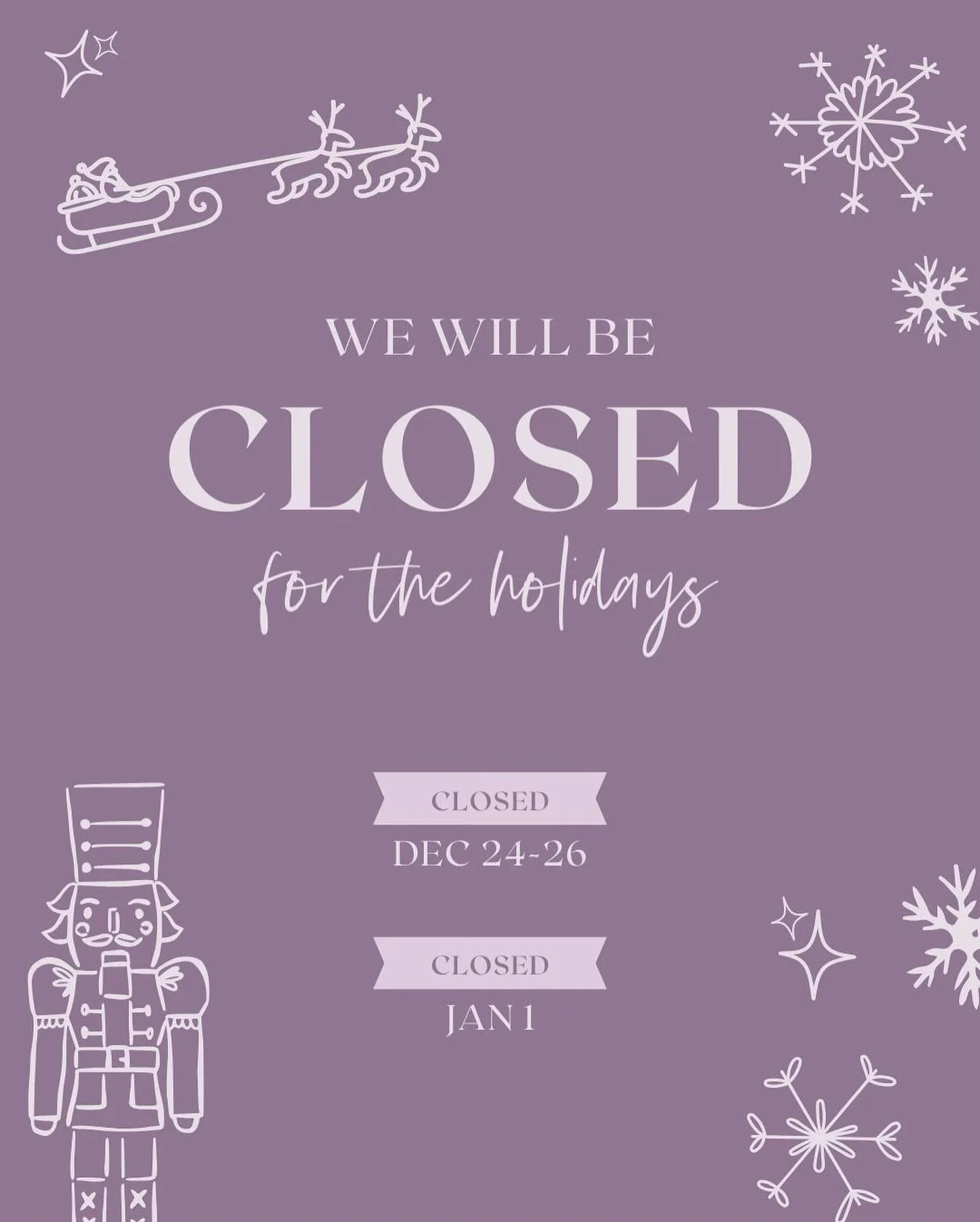We&rsquo;ll be taking a short holiday break, and our offices will be closed while our team spends time with their families ✨

As always, a midwife remains on call for any urgent needs! 

Thank you for your understanding, and happy holidays from our f