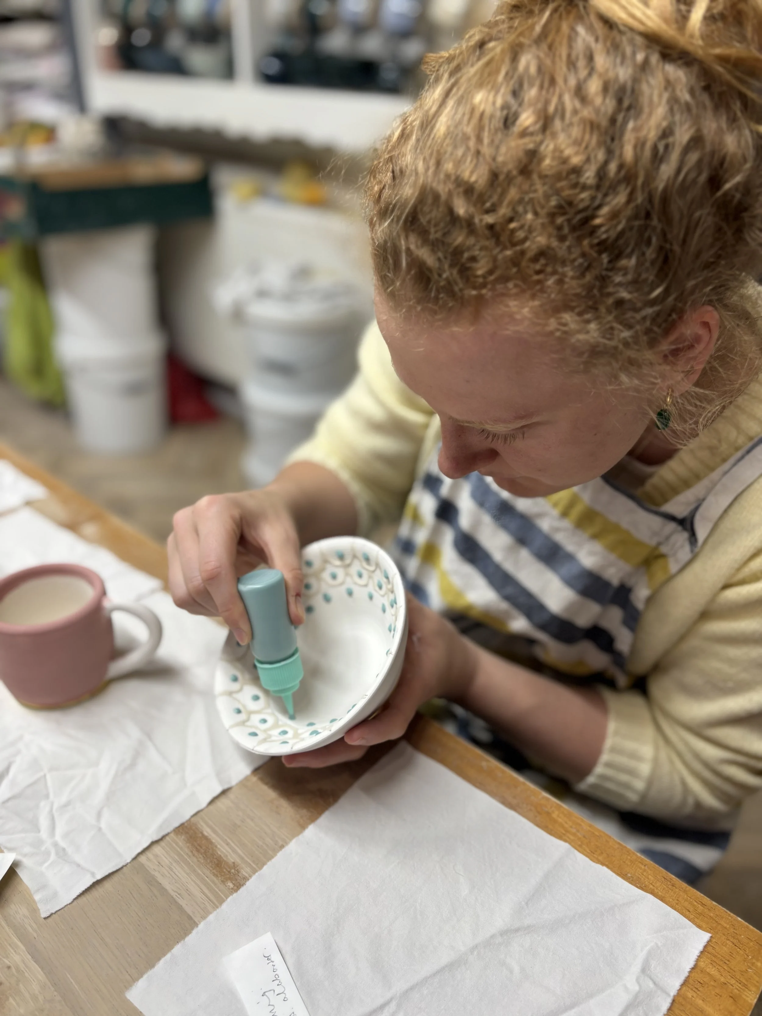   
 Final glazing session for Izzie ... 
 