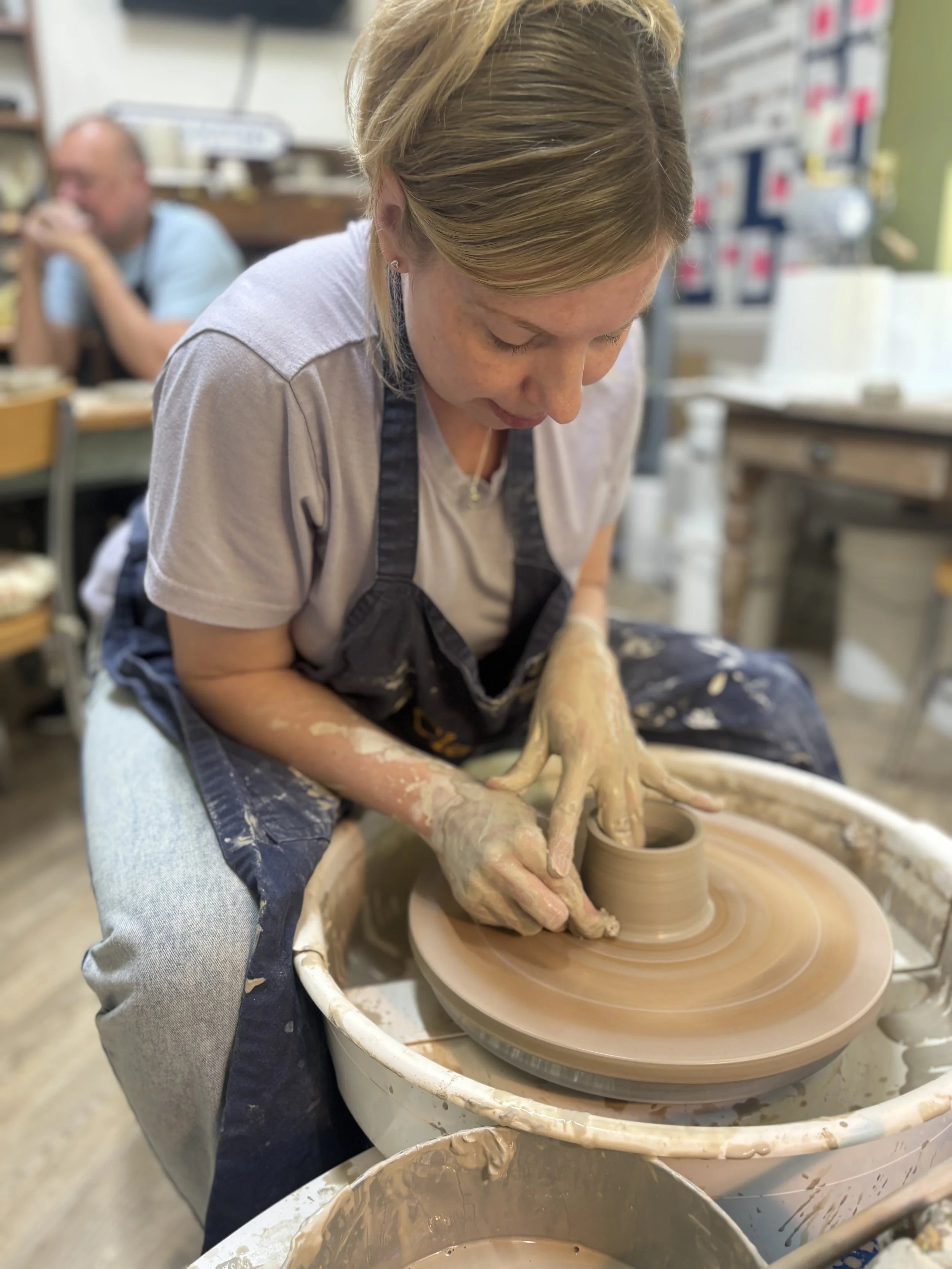 ... as well as all throwing 2 pieces on on the wheel!