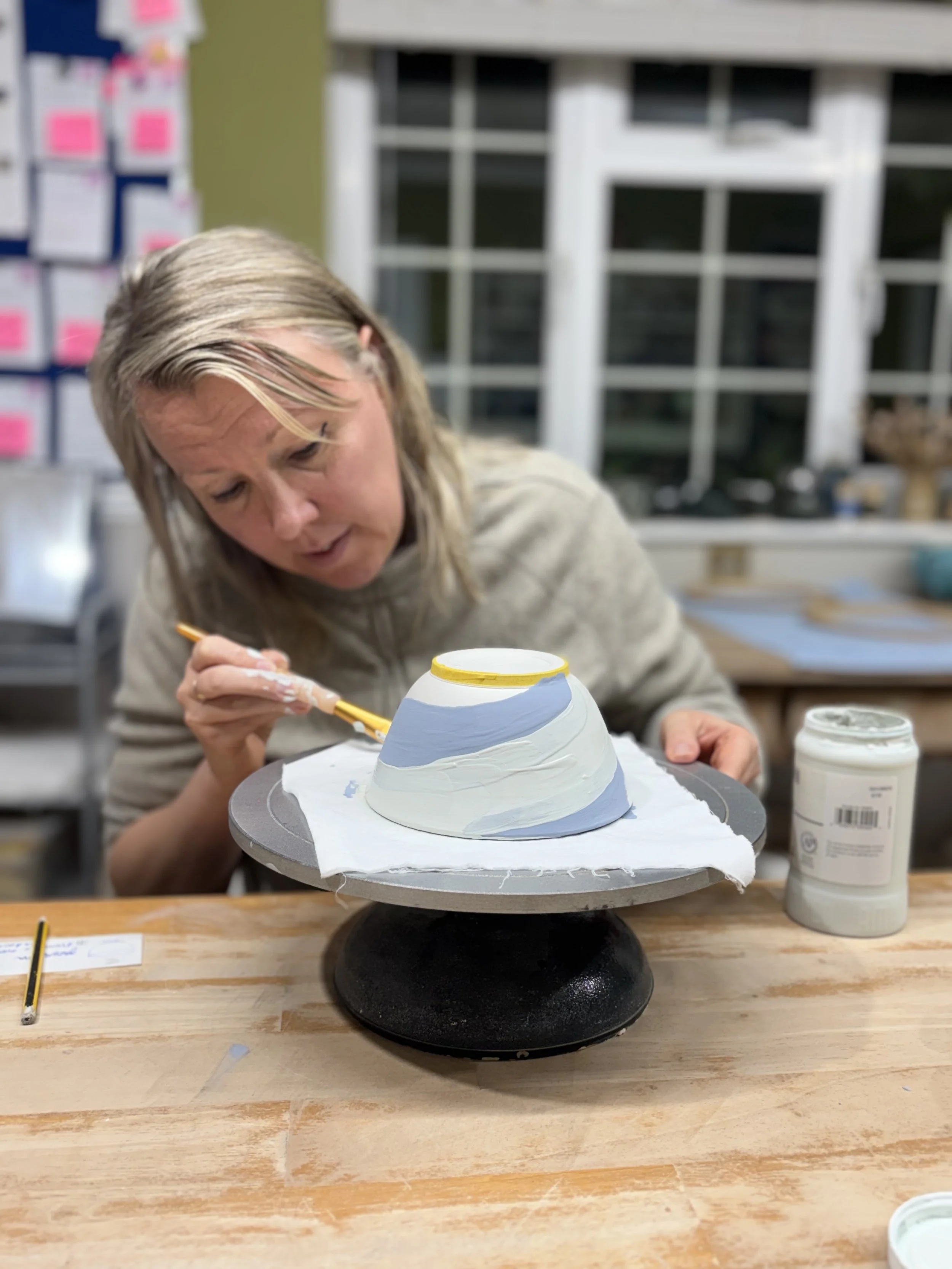   
 Final glazing session for Jenna before returning for another course!  
 