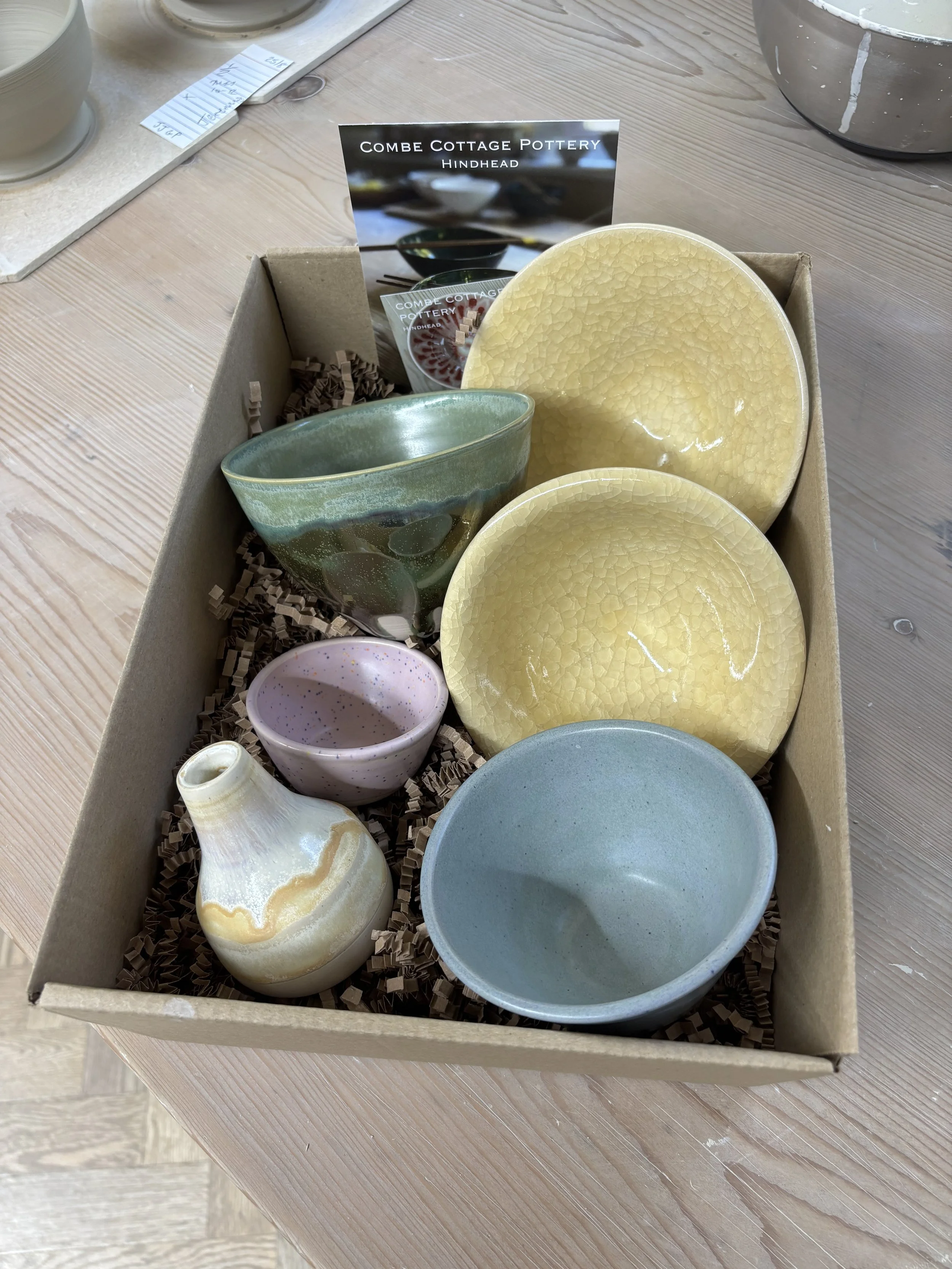   
 the Beautiful results of Rachel her son Thomas' 'Throw, Turn & Glaze Experience'!  
 