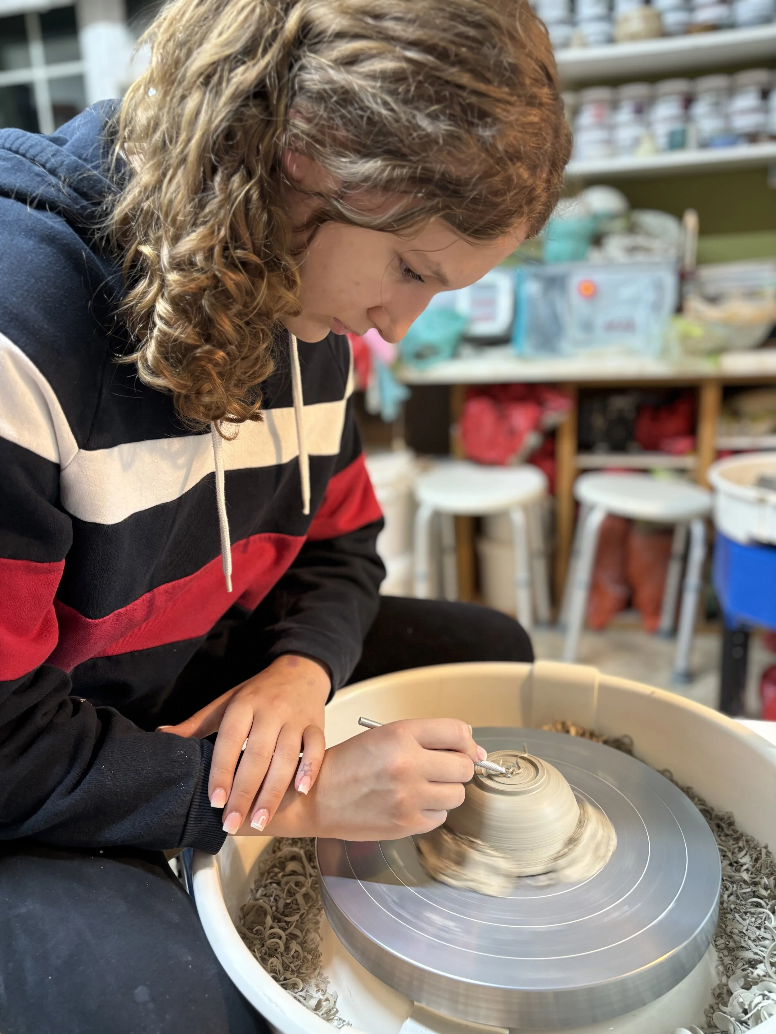   
 Sofia has been learning how to trim her foot rings! 
 