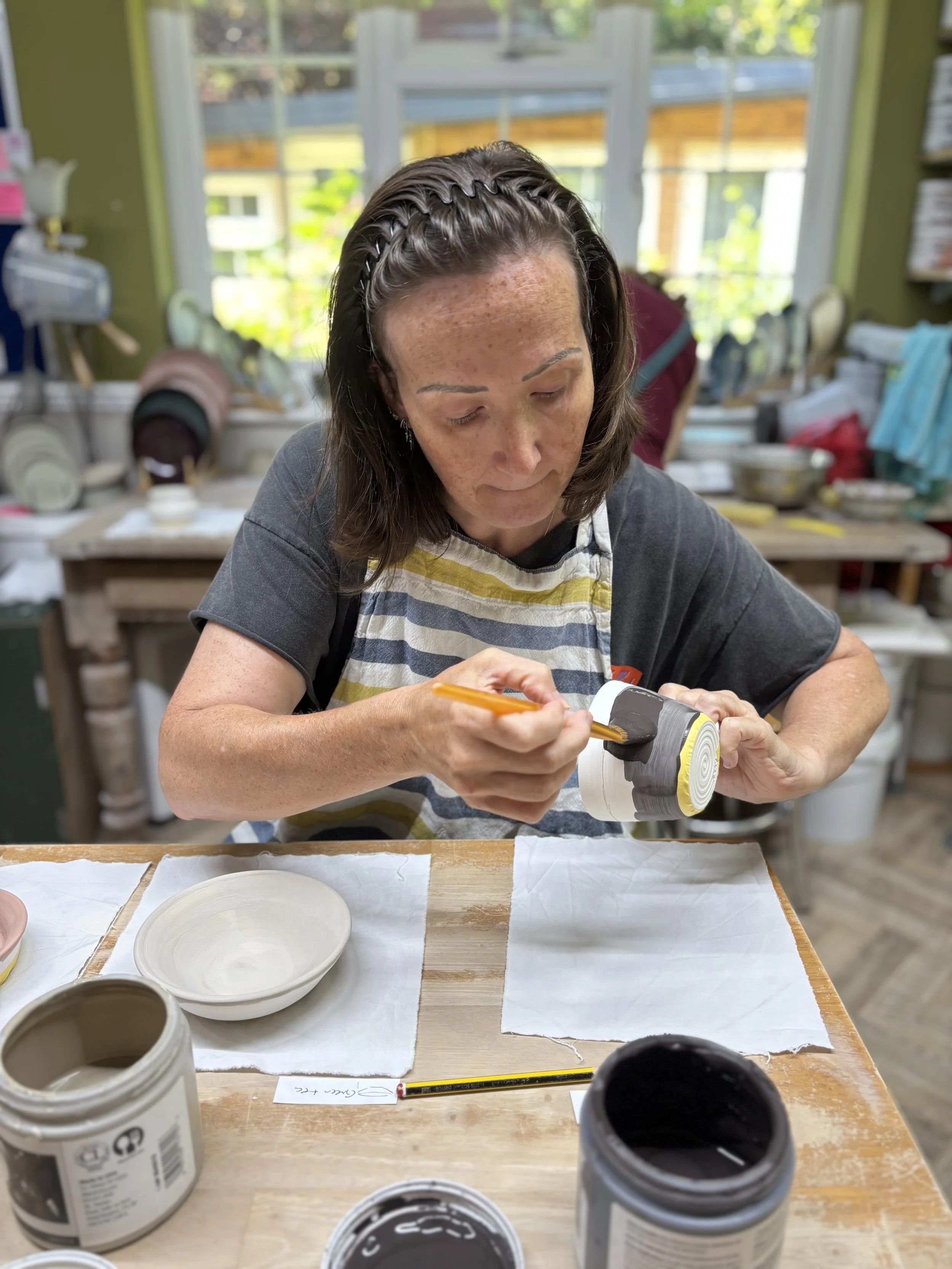   
 Natalie & Thea have been glazing all their super pieces ... 
 
