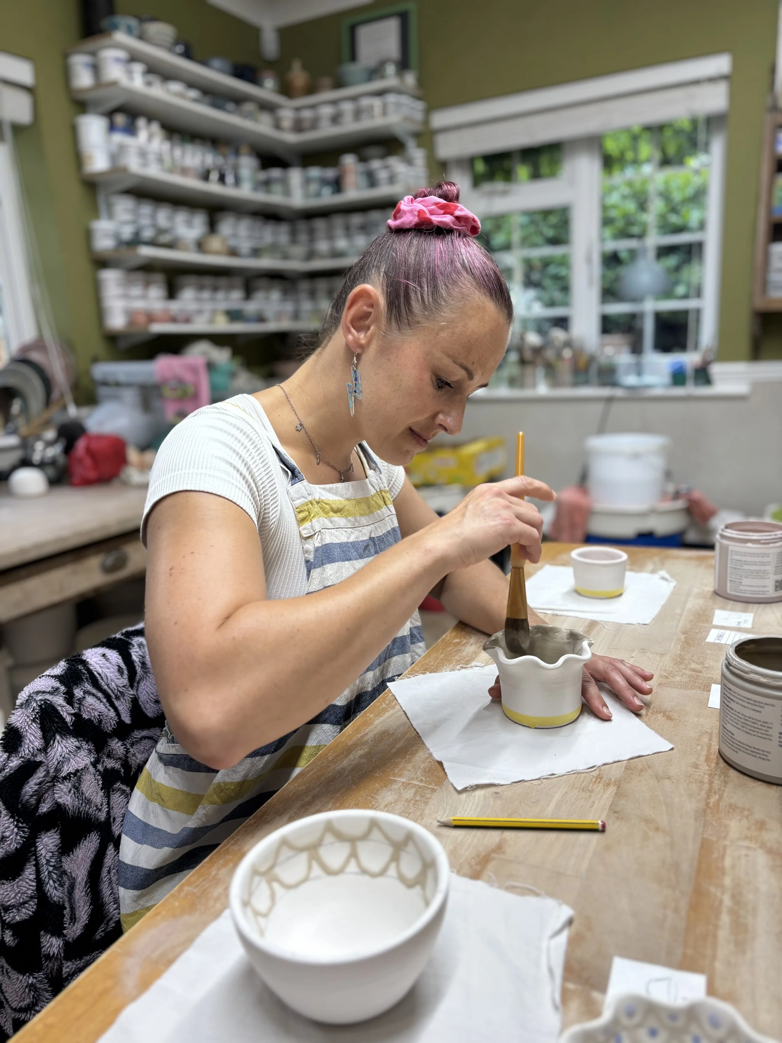   
 Lovely evening of glazing for Heidi ... 
 