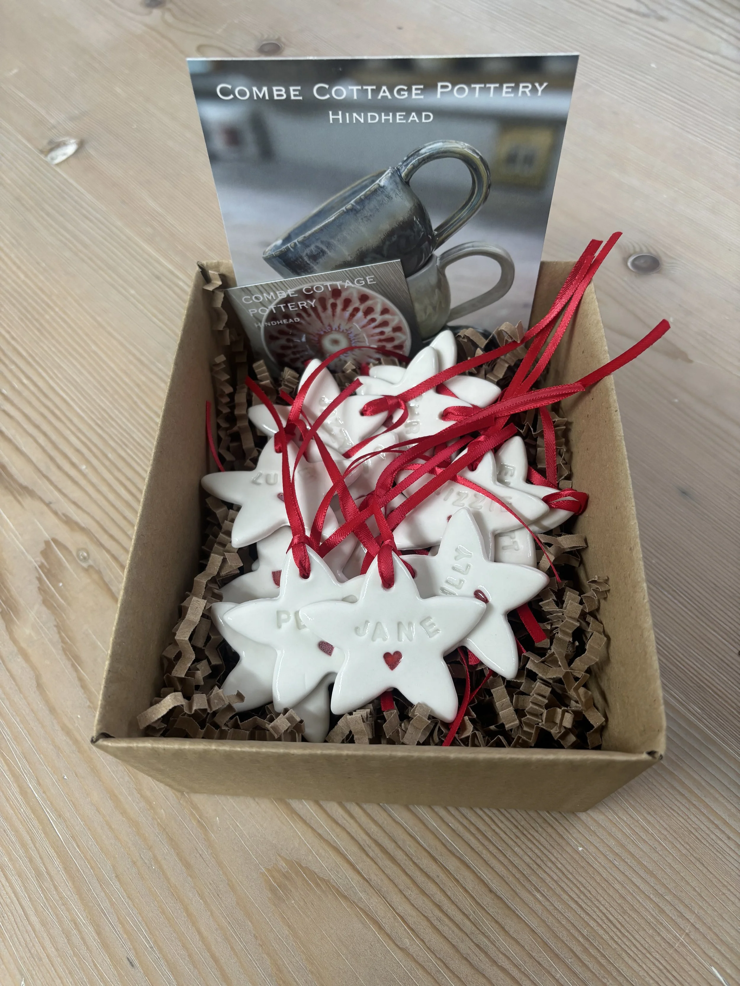   
 Beautiful collection of porcelain stars made by Jackie for her family on her Christmas Porcelain Workshop!  
 