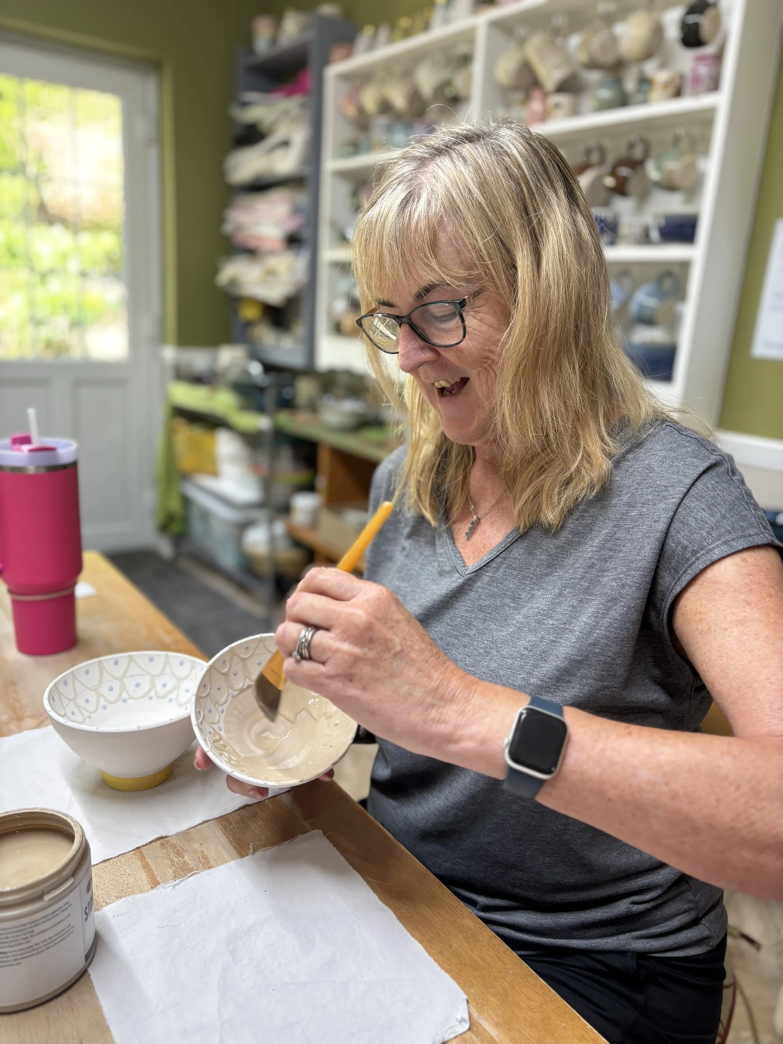   
 Jo has been glazing her pieces at the end of her latest 5 week course! 
 