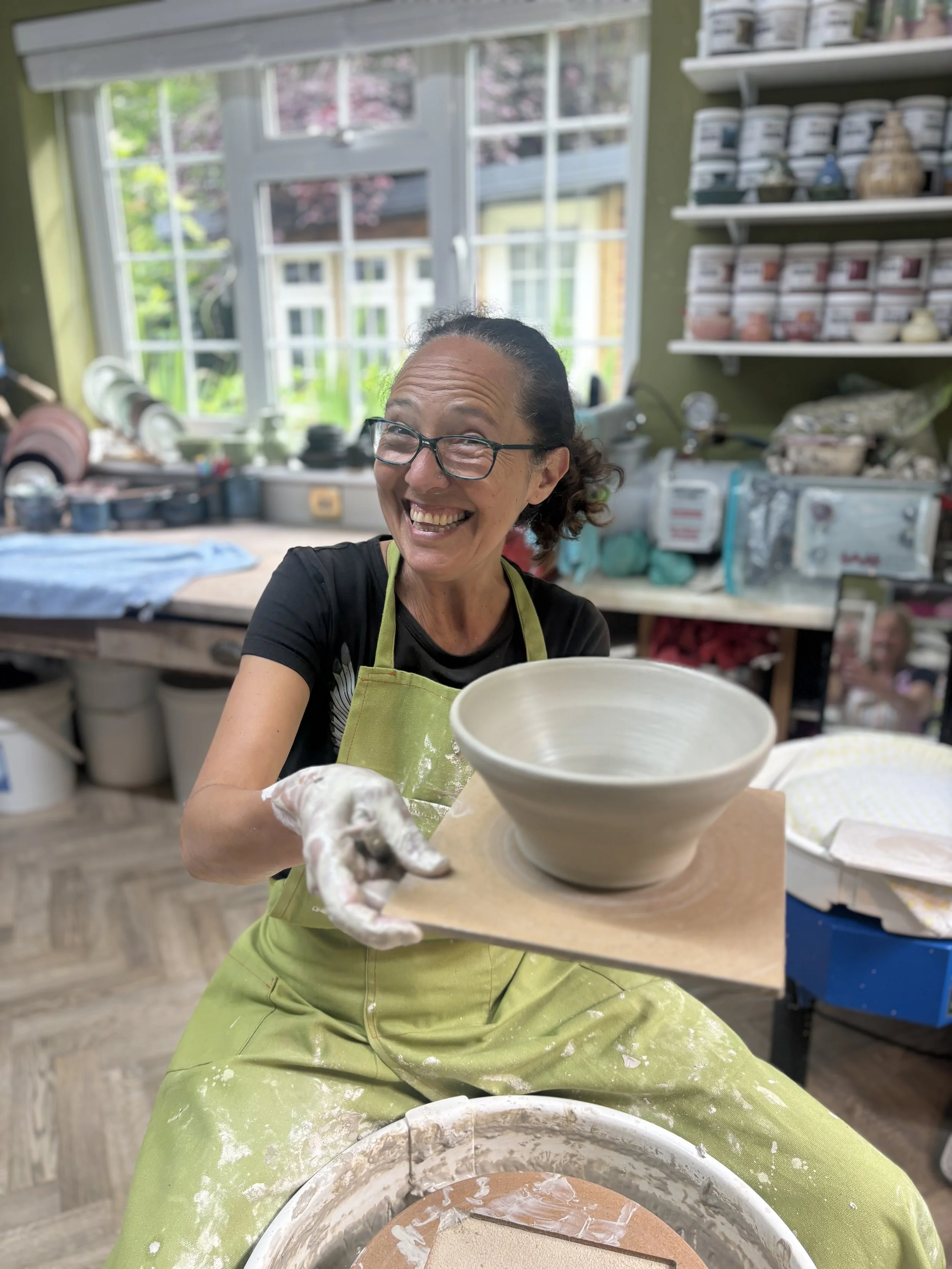   
  Miryam is working on throwing bigger bowls!  
 