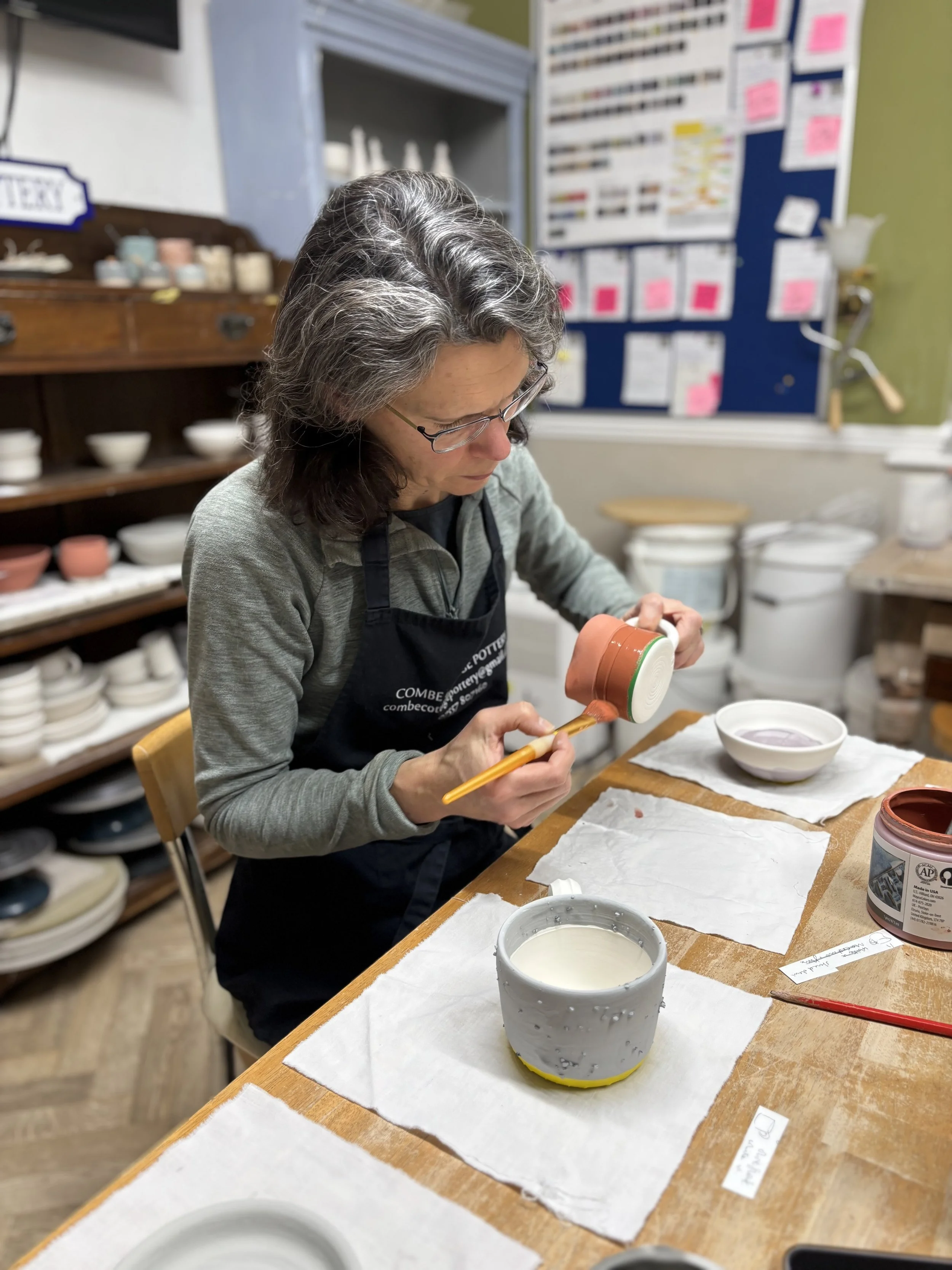   
 Final glazing session for Elly ... 
 