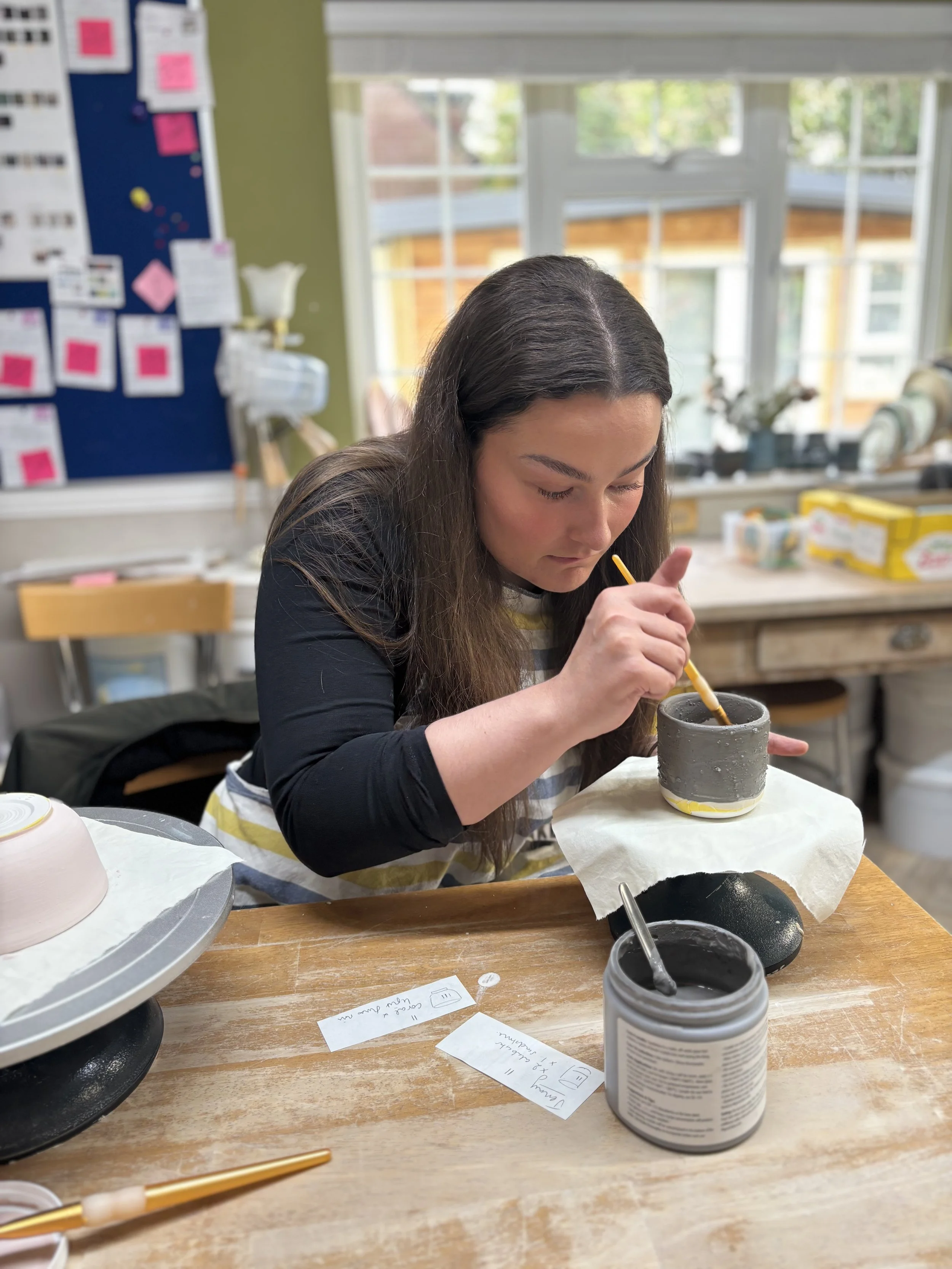   
  Jenny has been glazing her pieces at the end of her 'Throw, Turn & Glaze Experience'! 
 