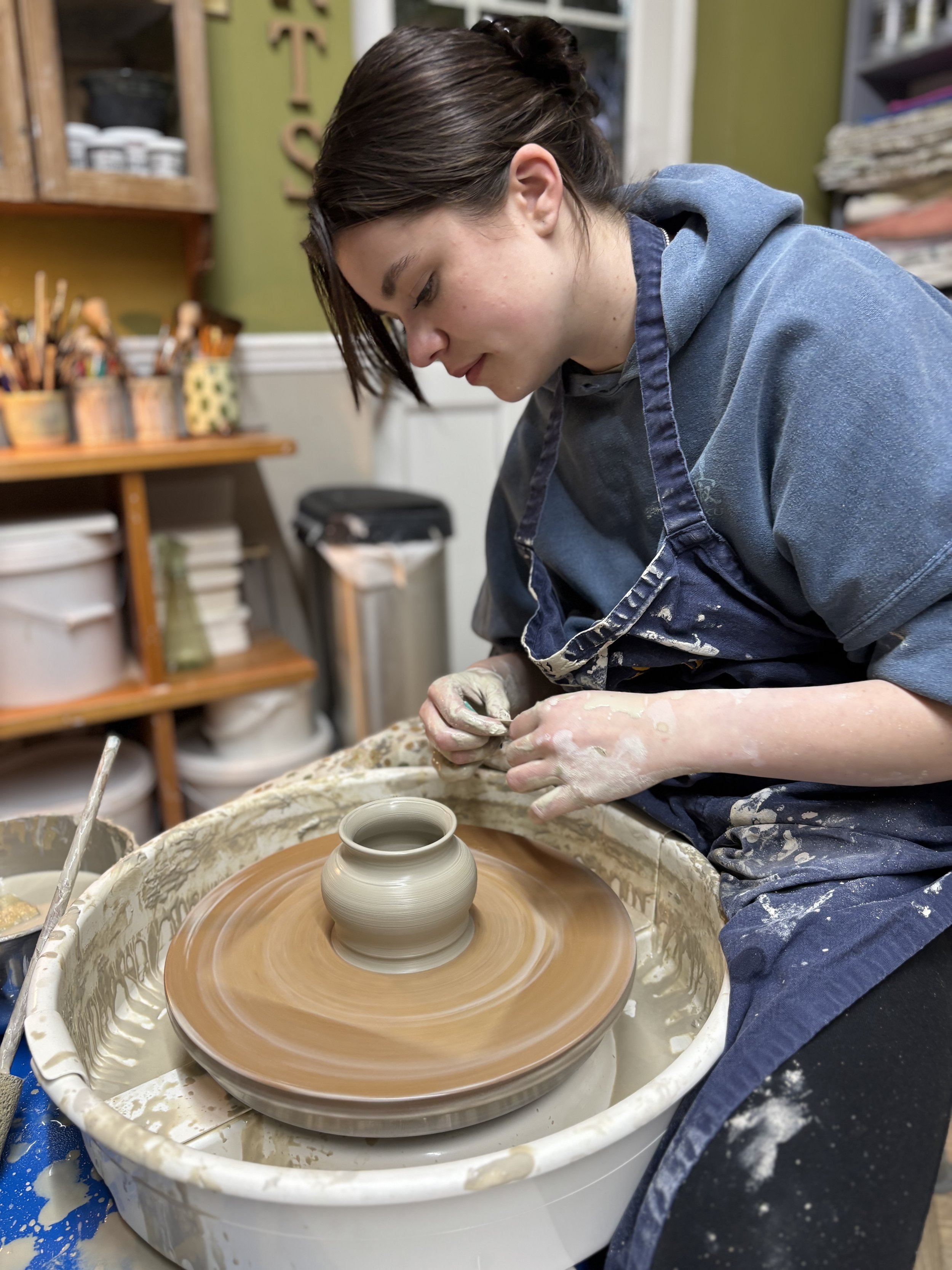   
 ... & Fleur, back in the pottery for another 5 week course!  
 