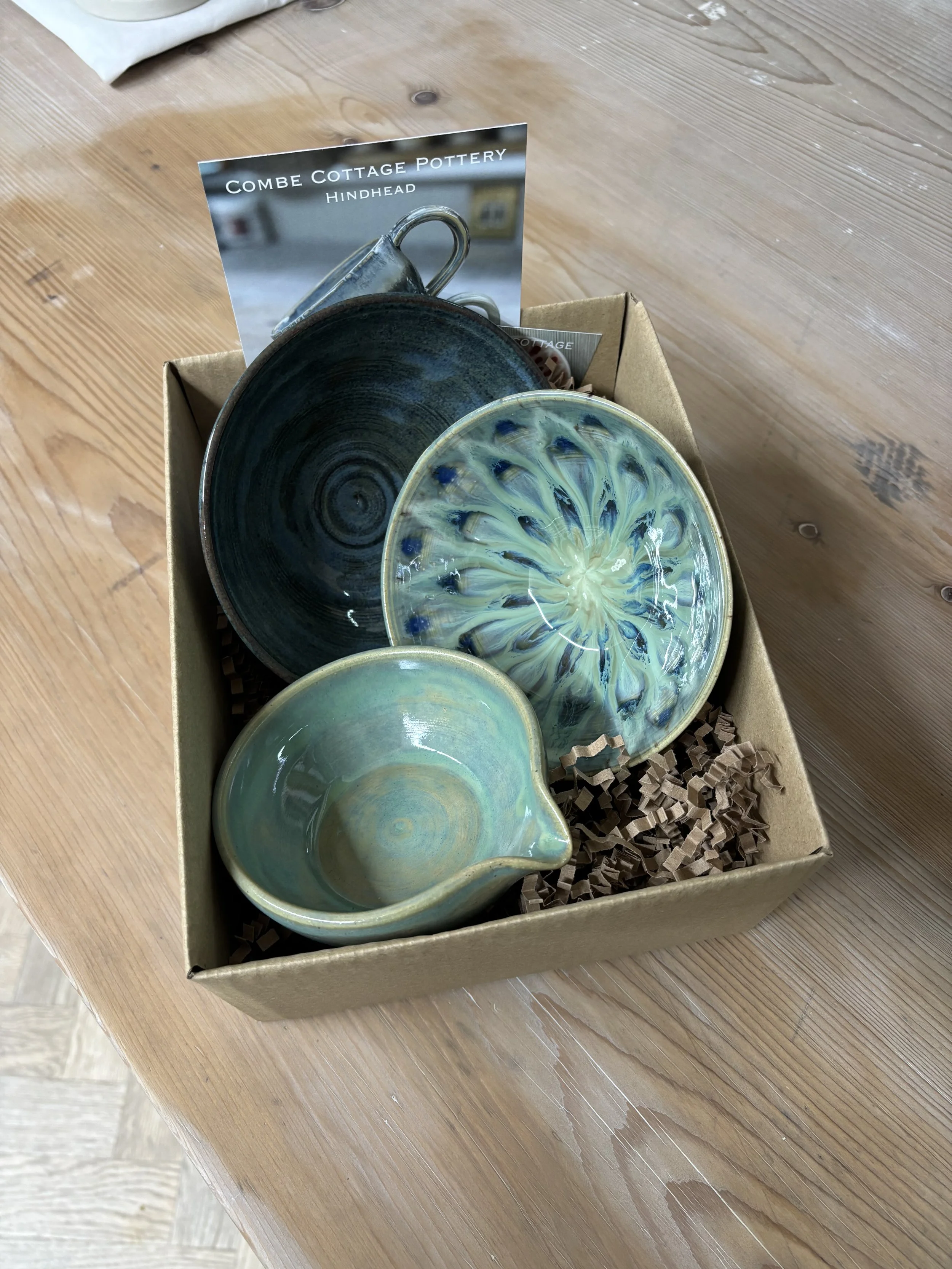   
 The lovely results of Mary's 'Throw, Turn & Glaze Experience'!  
 