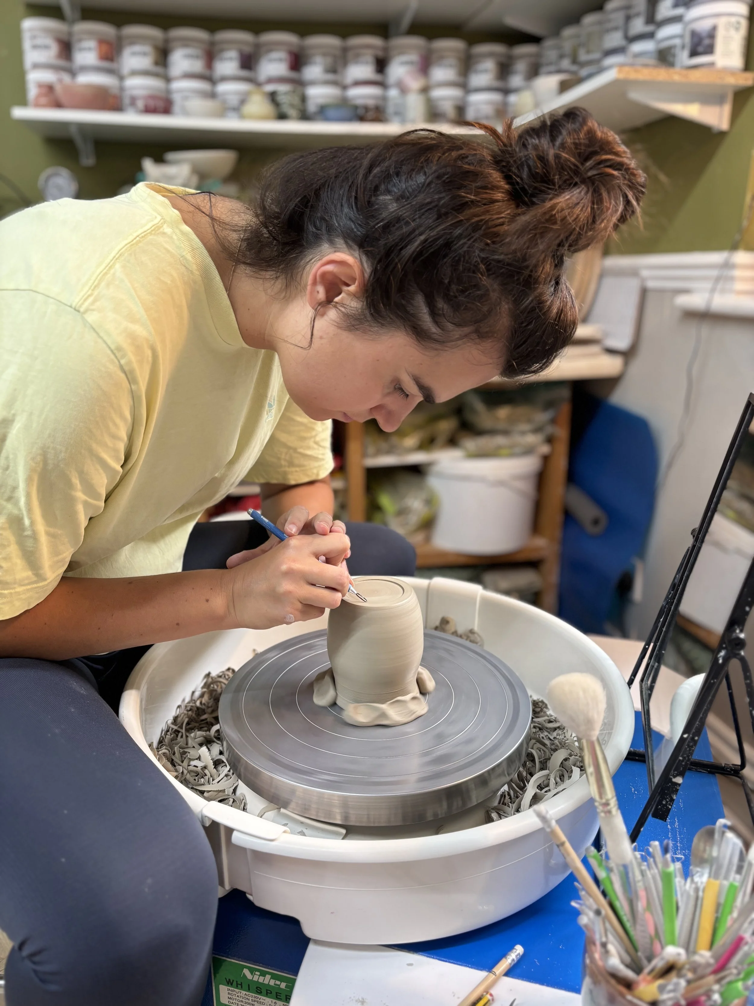   
 Lizzie has been trimming her mugs & adding handles!  
 