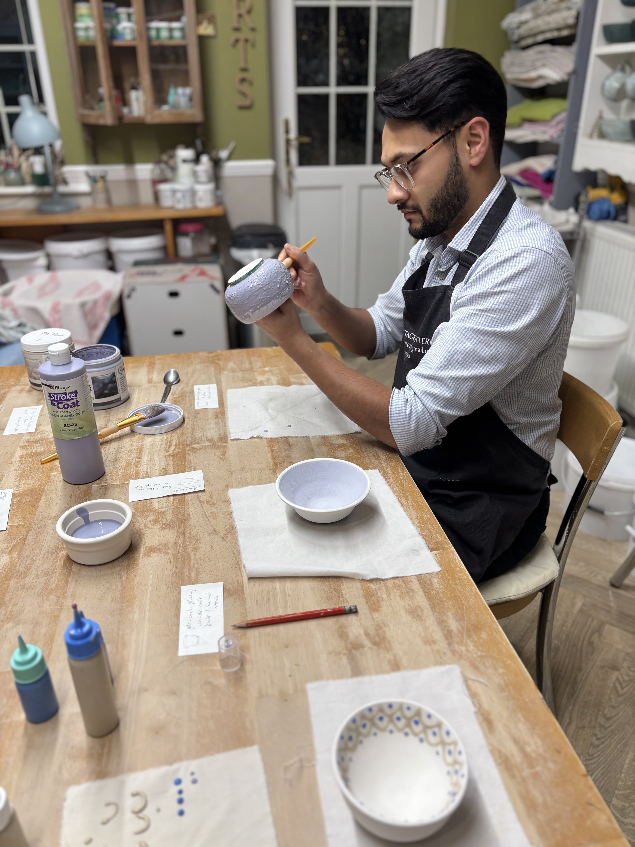   
  ... & Maneet at the end of their 'Throw, Turn & Glaze Experience'!  
 