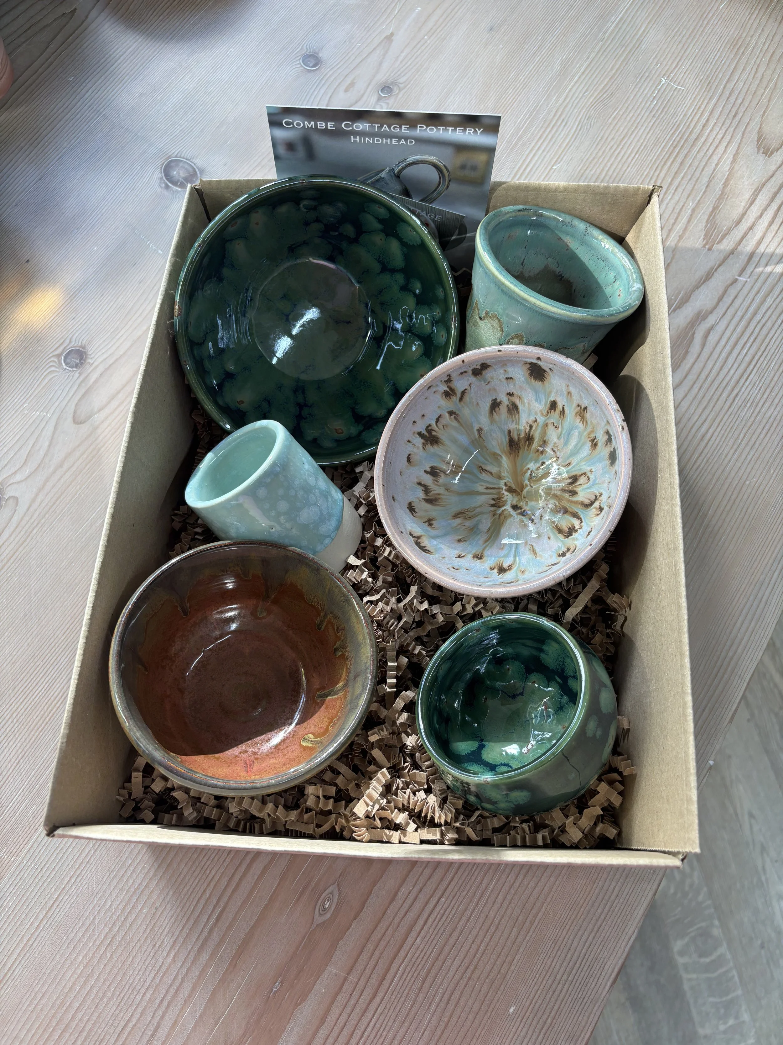   
 Katriana & Rob's super glazed pieces after they returned to glaze them! 
 