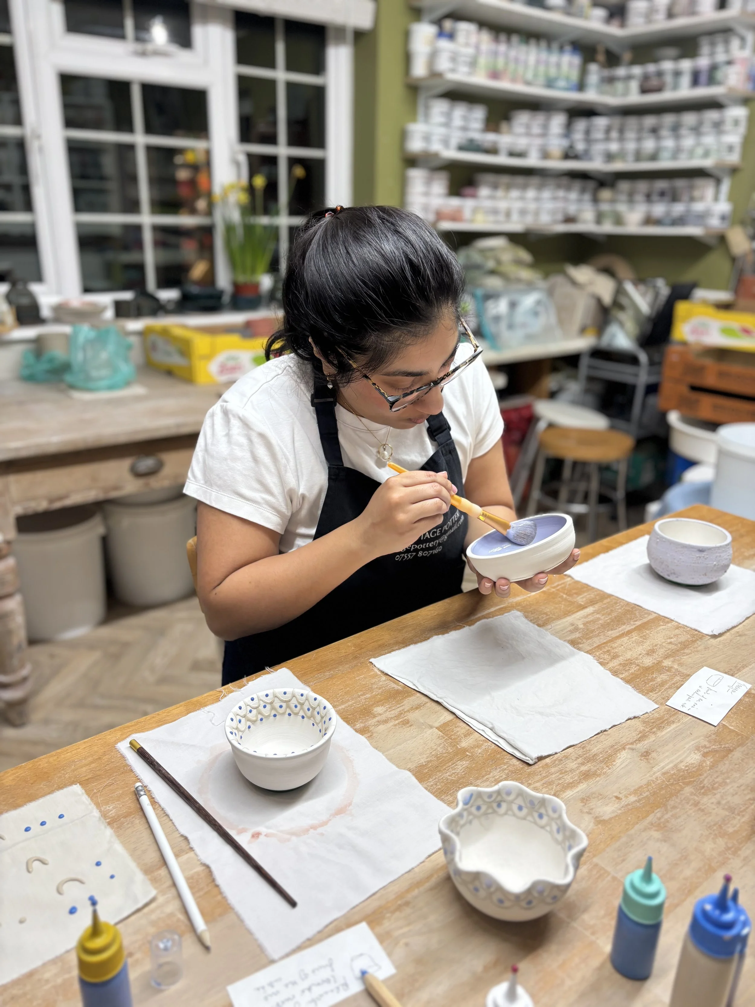   
 Final Glazing session for Tanya ... 
 