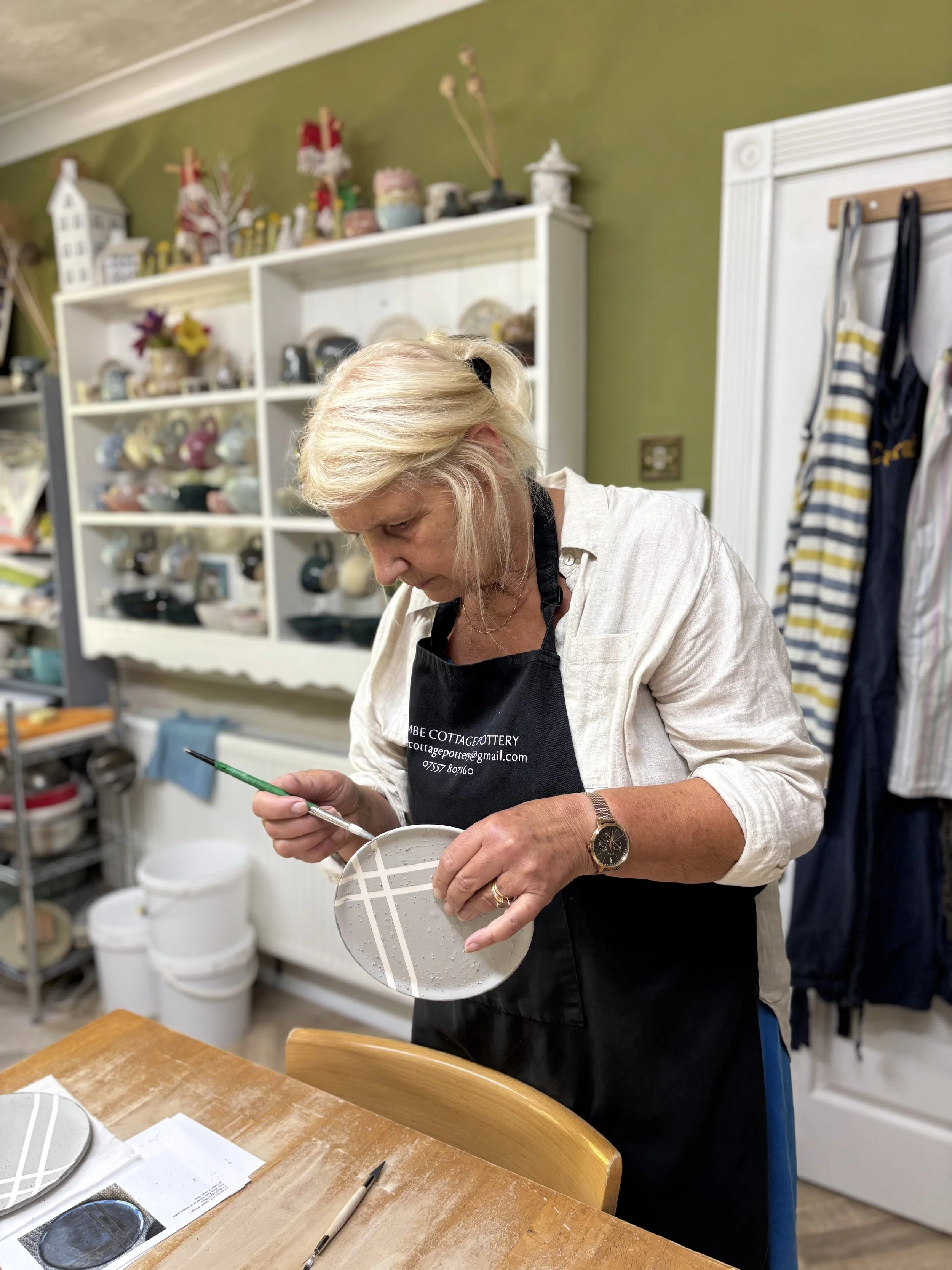 Rose has been glazing all her pieces at the end of her latest 5 week course!