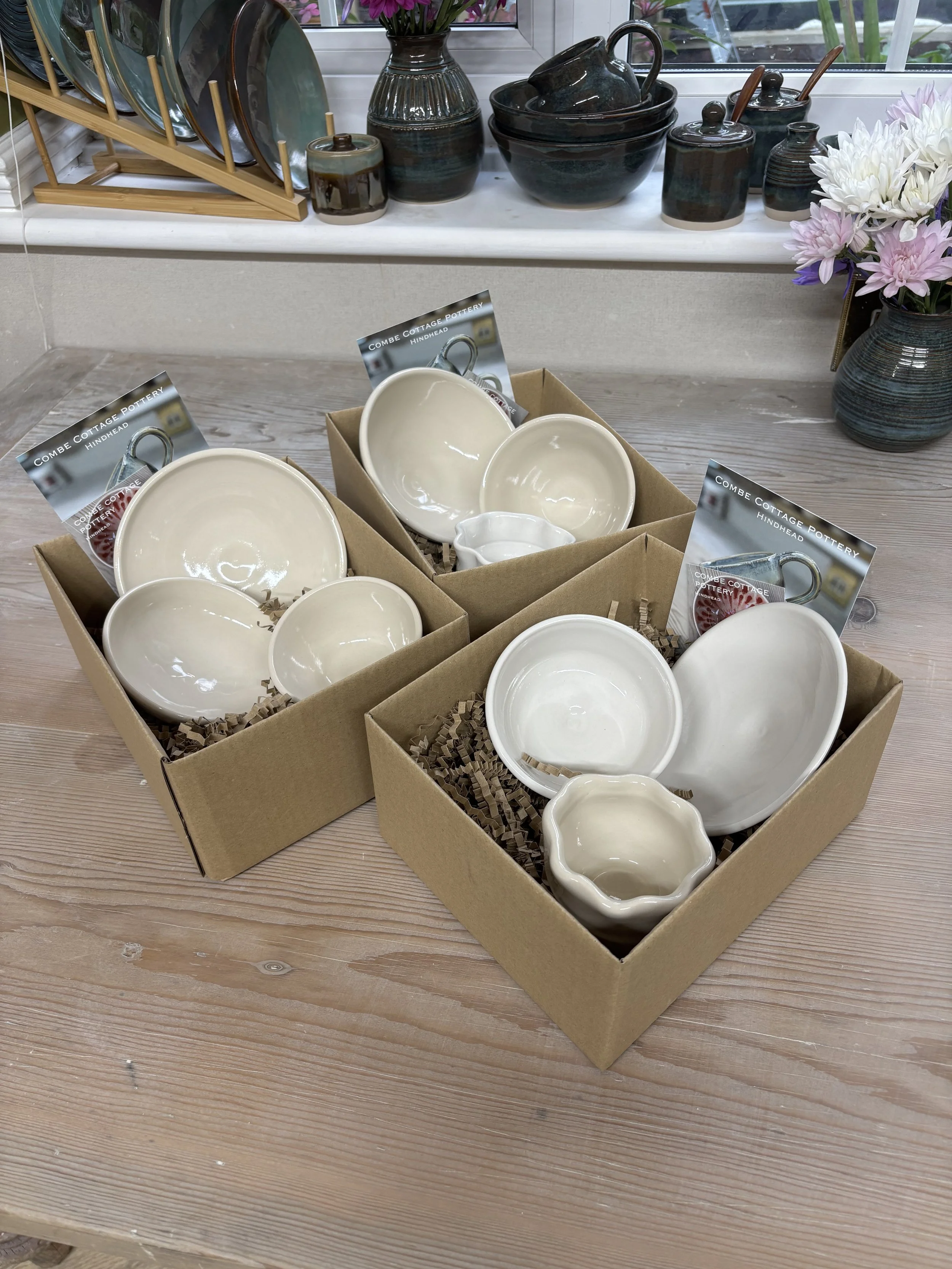 The super finished pieces thrown by Sonia, Stephanie & Tracy on Sonia's MIni-Hen!