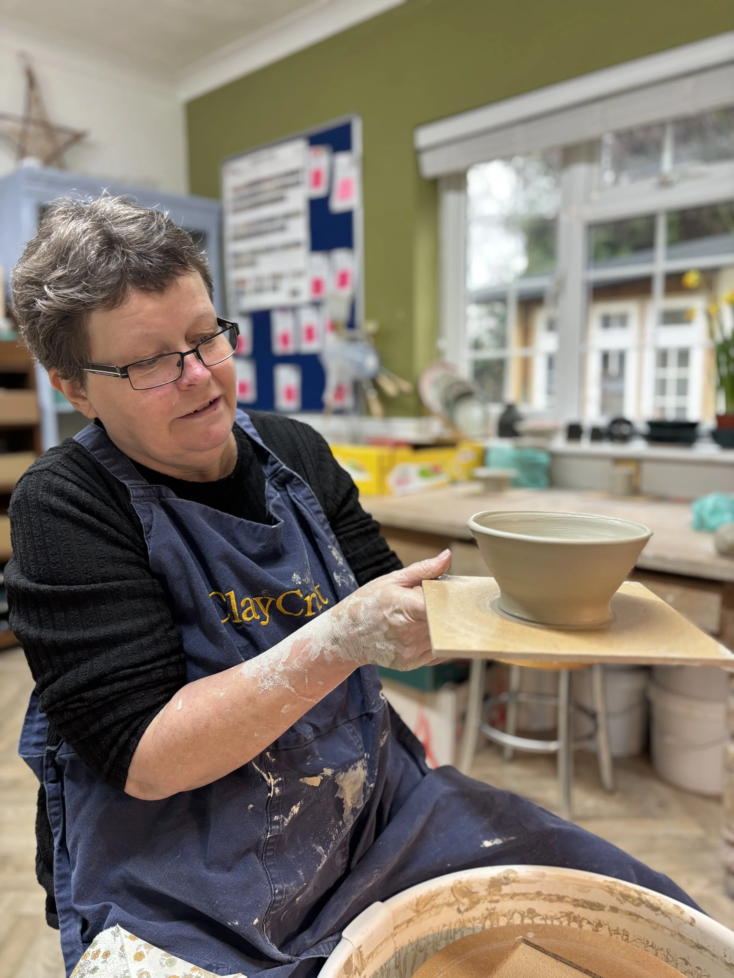   
 Bernie has started her pottery journey with a 'Throwing Experience' & will be returning to glaze! 
 