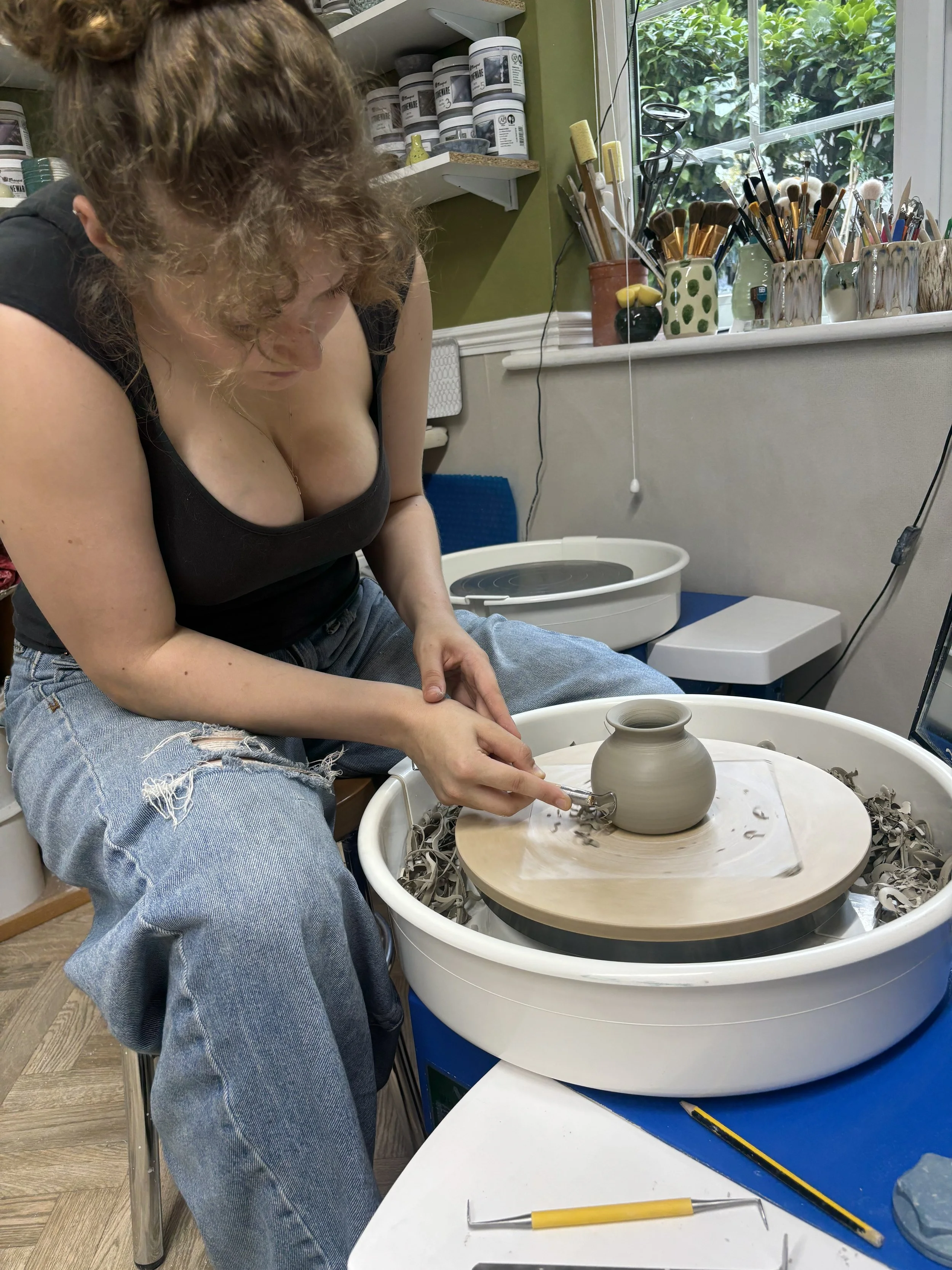   
 ... & Thea before they glaze all their pieces in the final session of their 5 week course! 
 