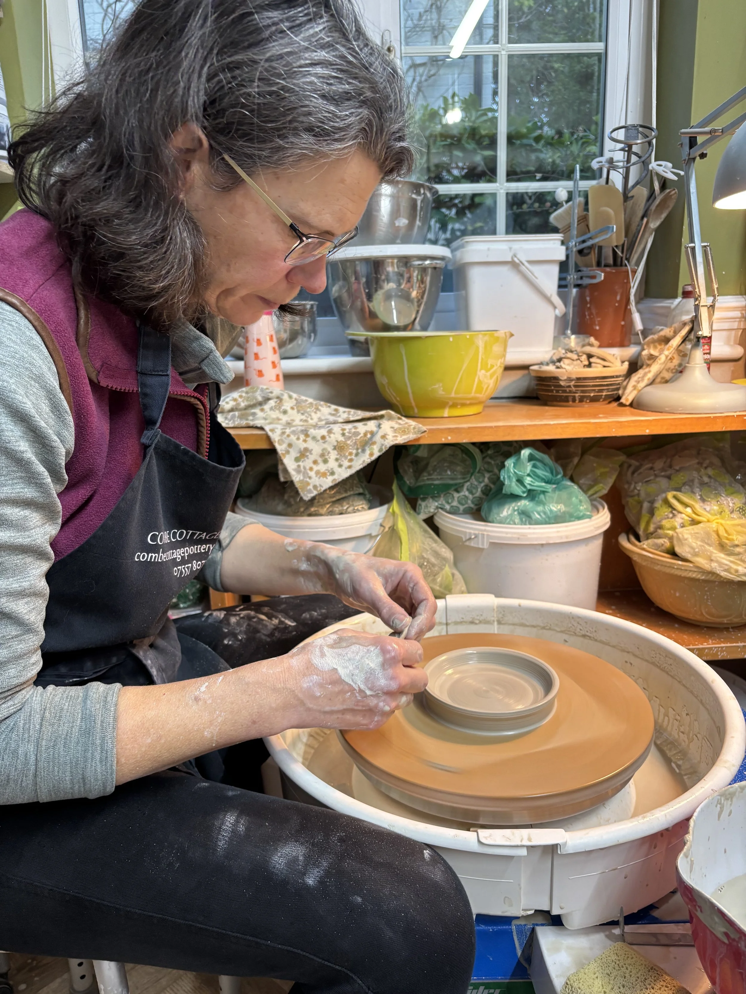   
 Elly has been working on throwing a two-part soap dish... 
 