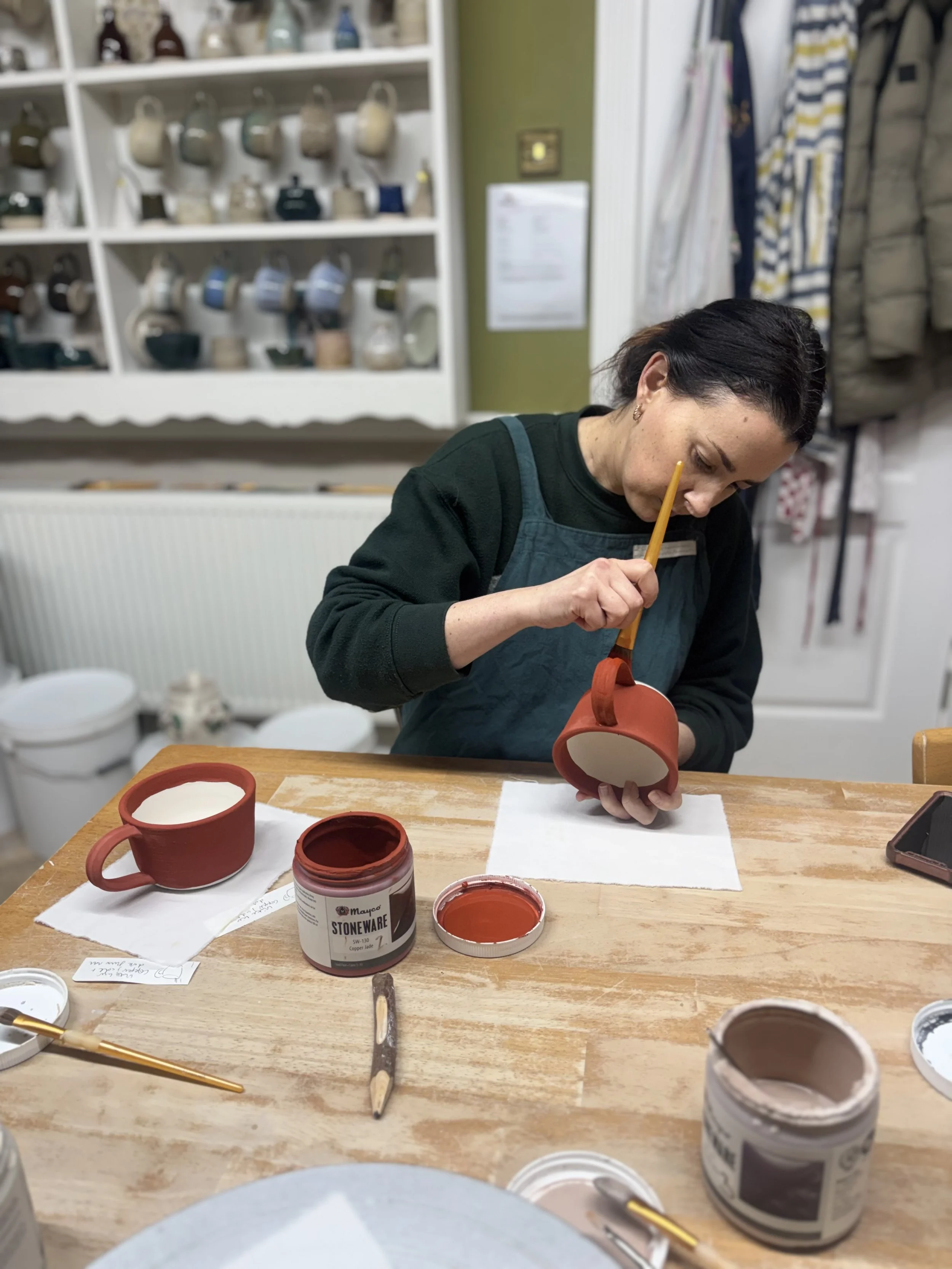   
 Jess has been glazing her pieces at the end of her 5 week course! 
 
