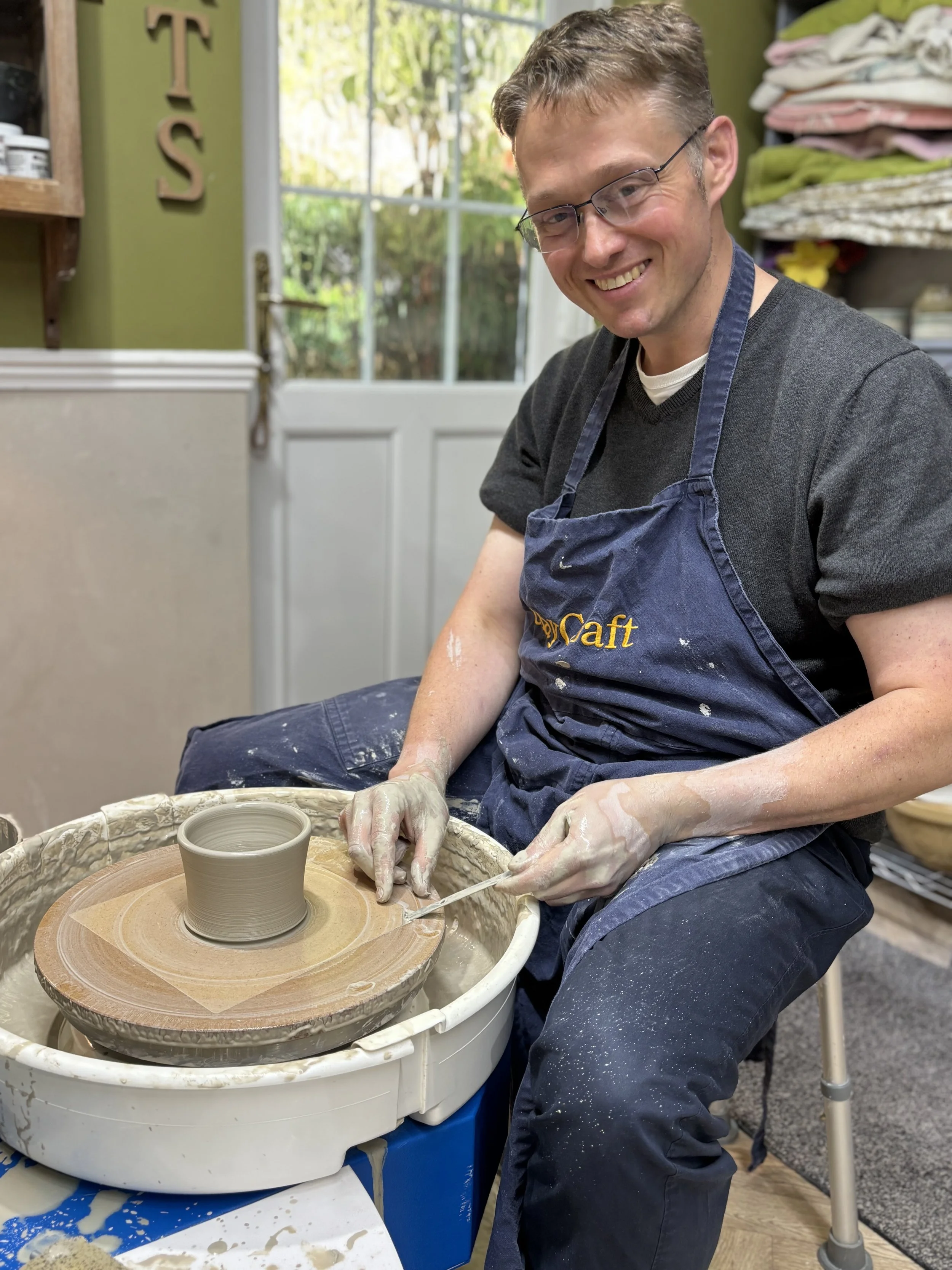   
 ... & John Mark for the first session of their 'Throw, Turn & Glaze Experience'!   
 