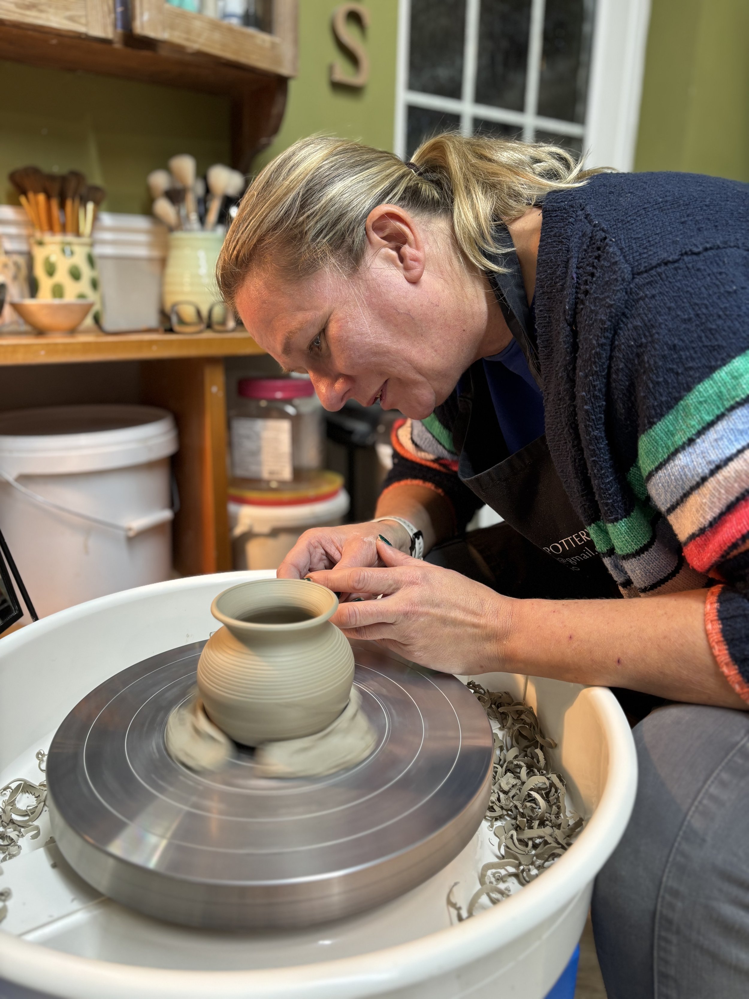   
 Lisa has been trimming her final pieces ...  
 