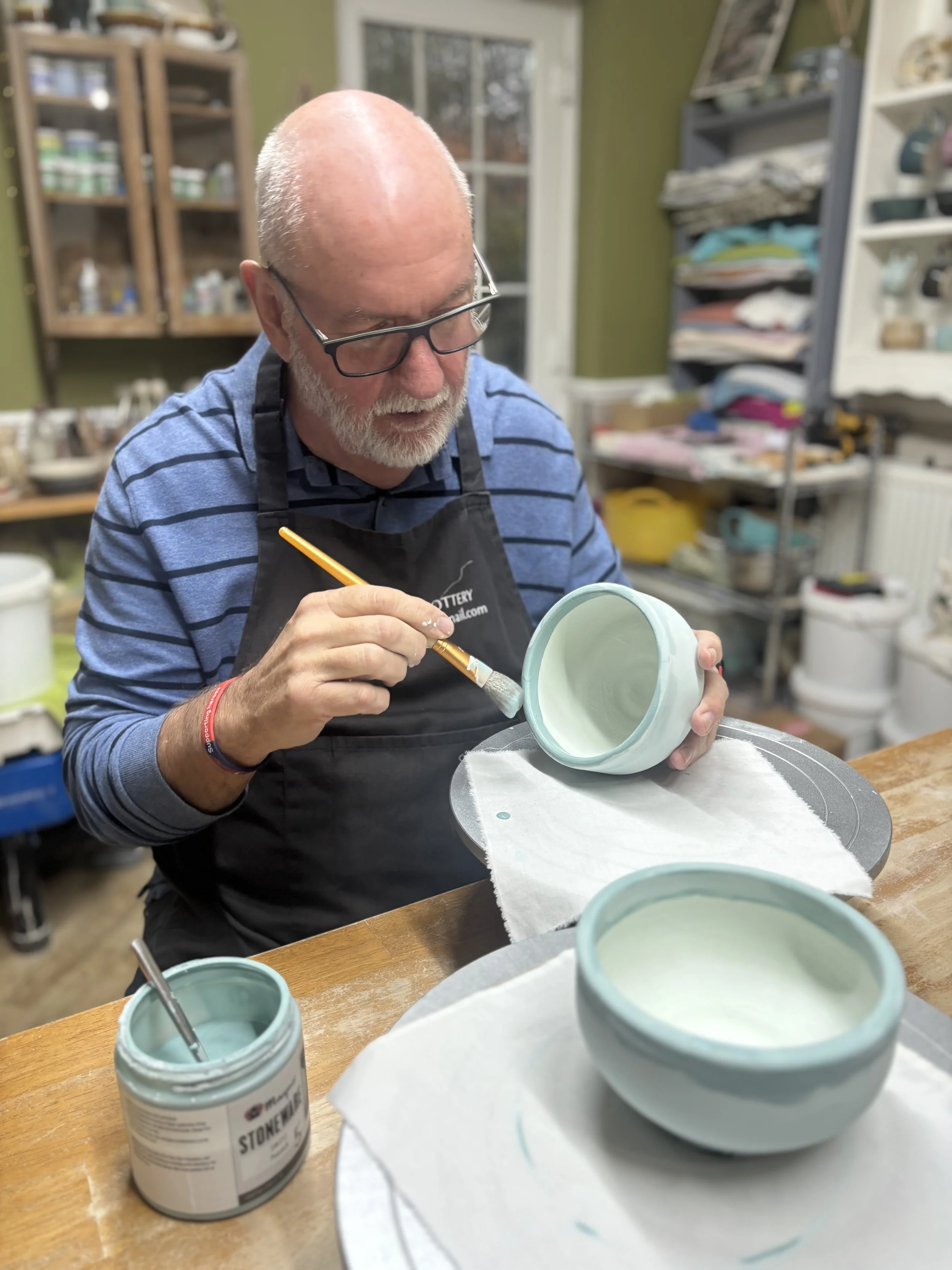   
 Final glazing session for Dave ... 
 