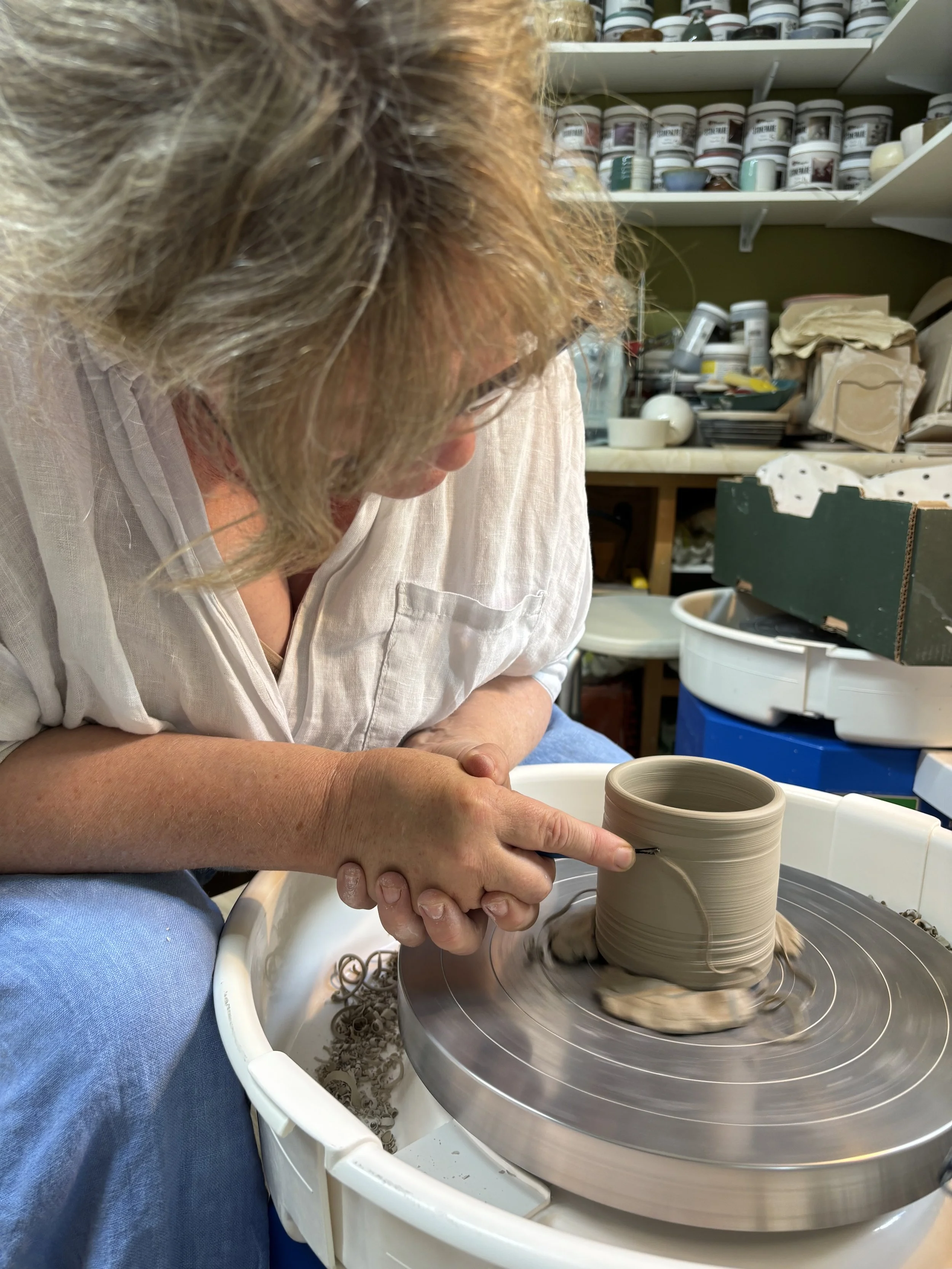   
 Sam has been learning how to turn her pieces!  
 