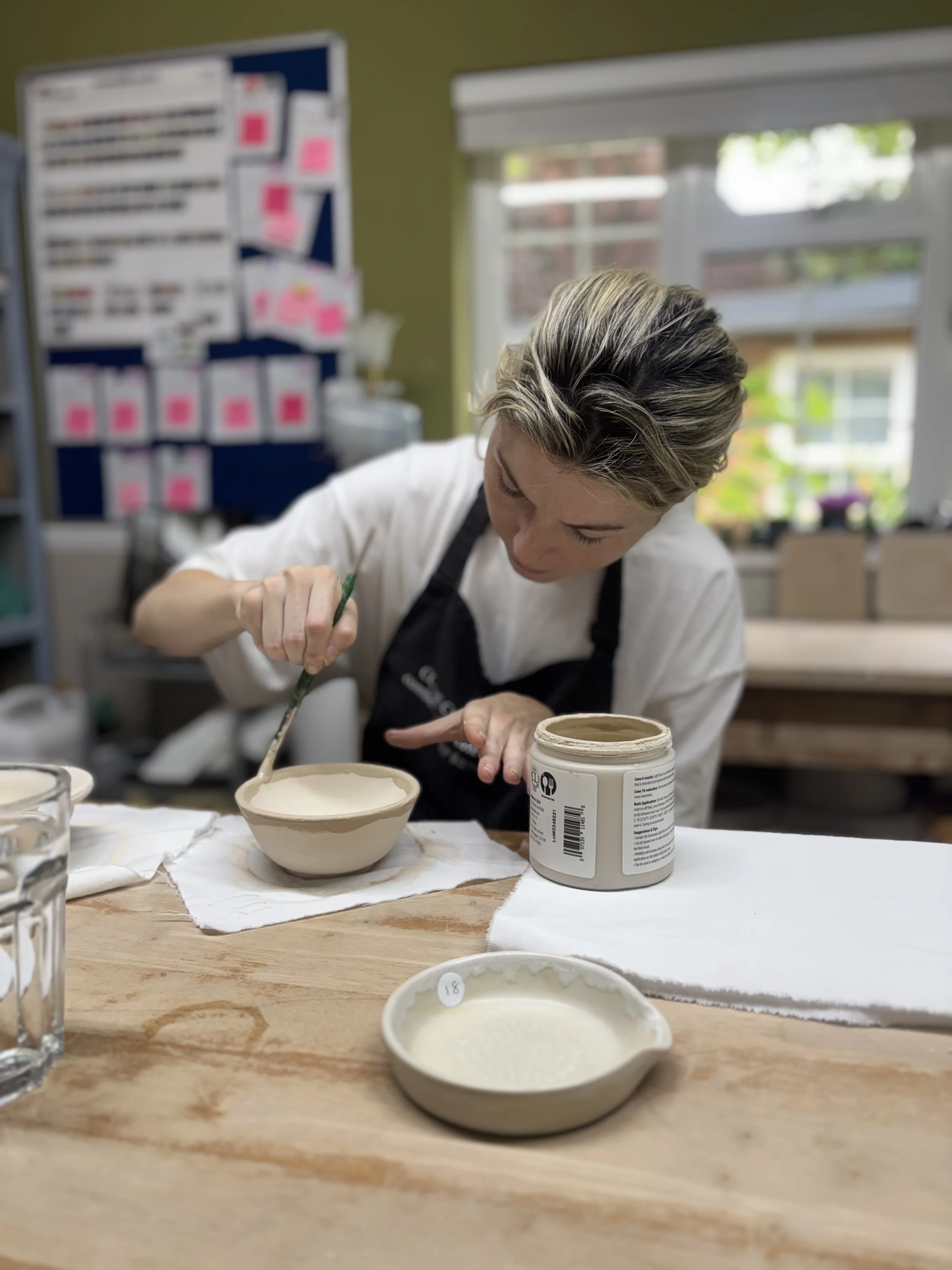   
 Emma has been glazing all her pieces at the end of her 5 week course! 
 