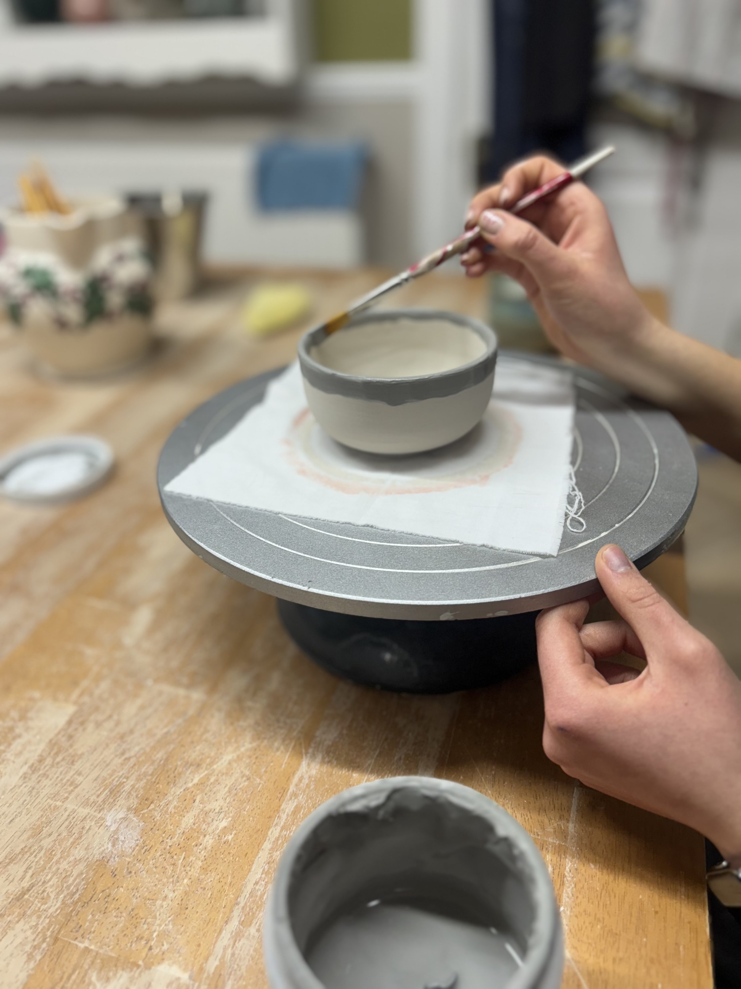 Ellie has been glazing at the end of her 'Throw, Turn & Glaze Experience'!