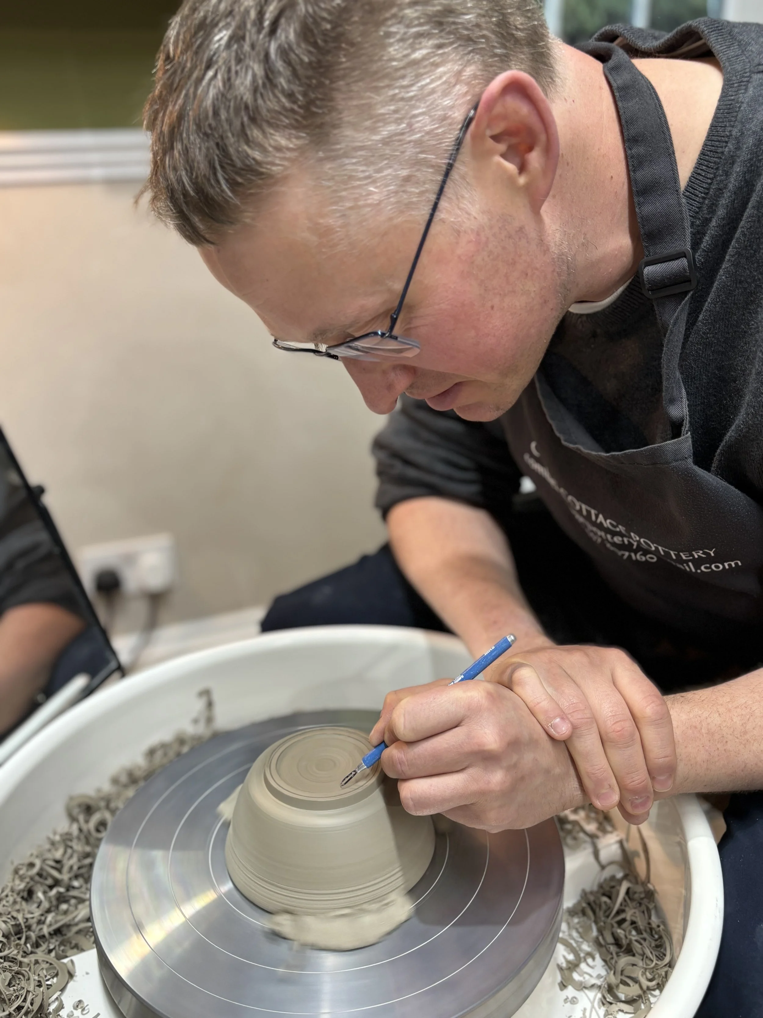   
  ... & John Mark as well as handles going on their mugs and some sprig work too! 
 