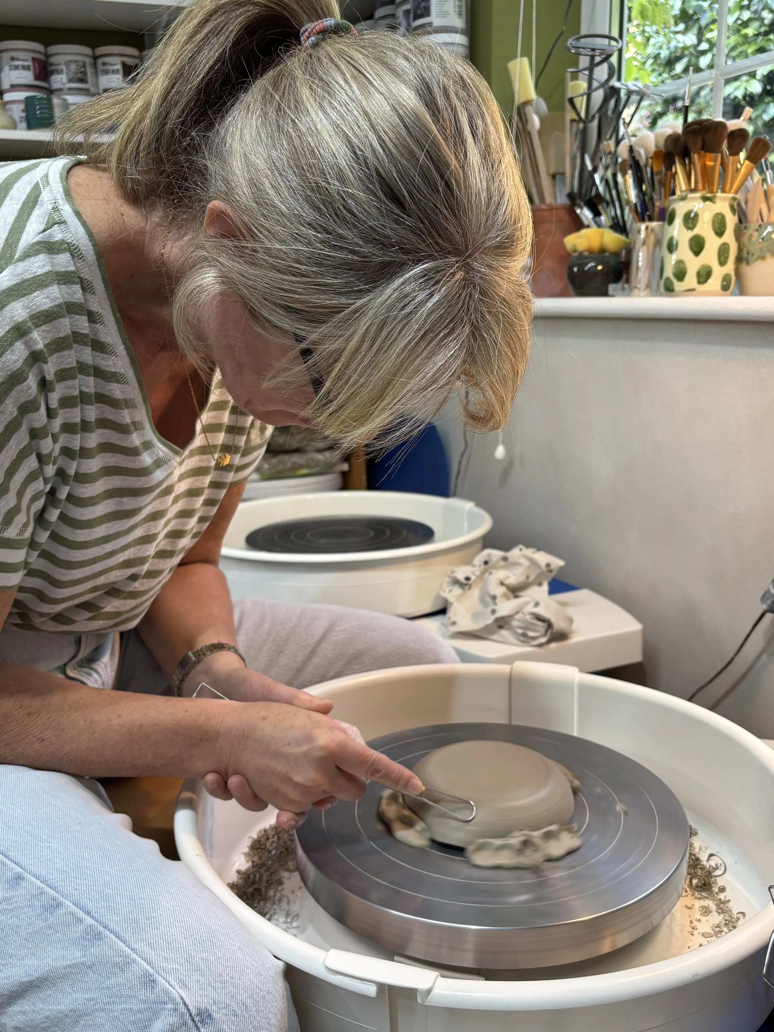   
 Rachal has been trimming and making her glaze choices!  
 