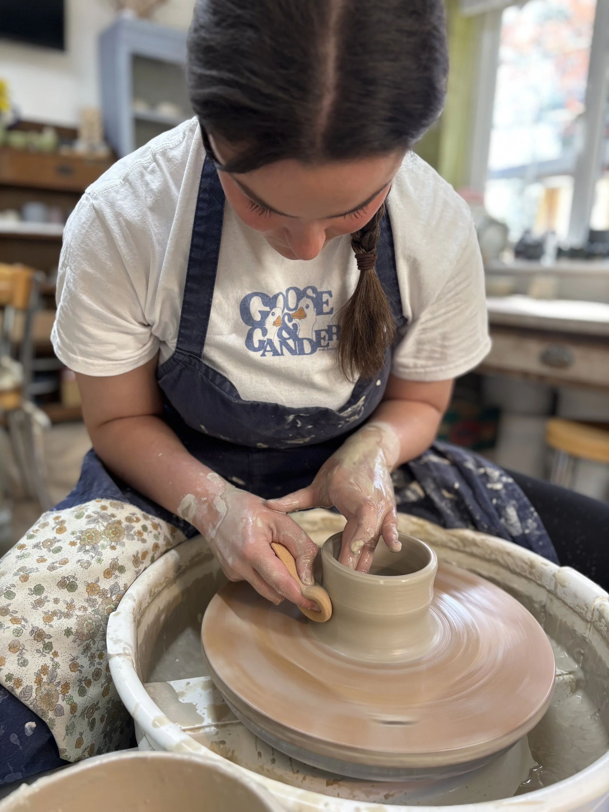   
 jenny has made a great start to her 'throw, Turn & Glaze experience'! 
 