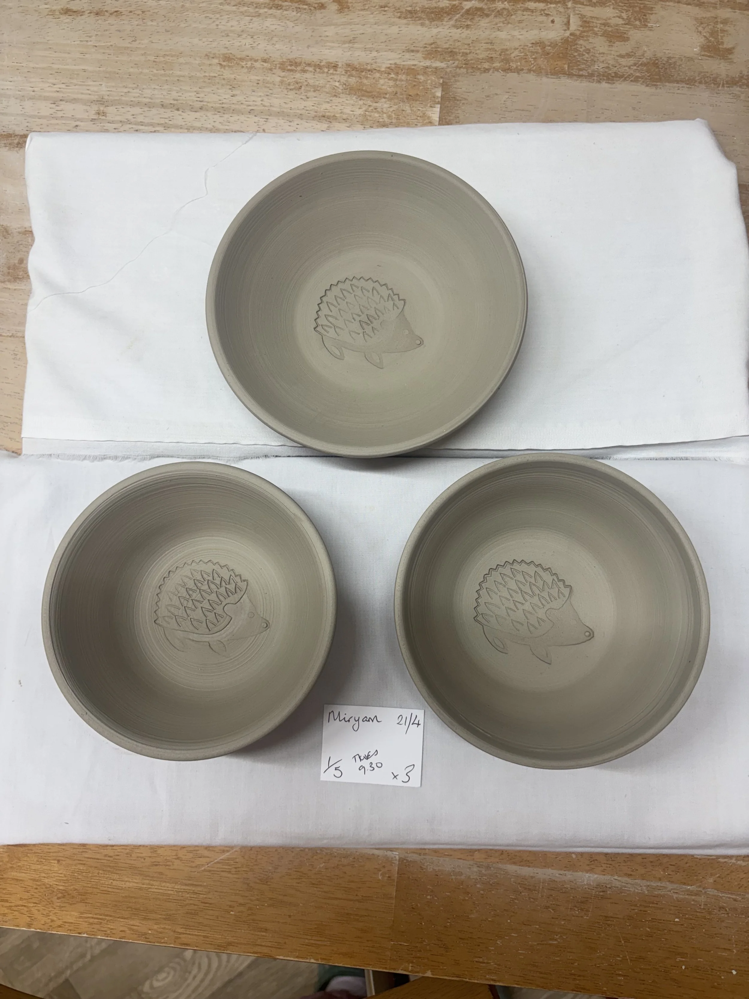   
 Miryam has done a super job trimming & using her hedgehog stamps in her dishes! 
 